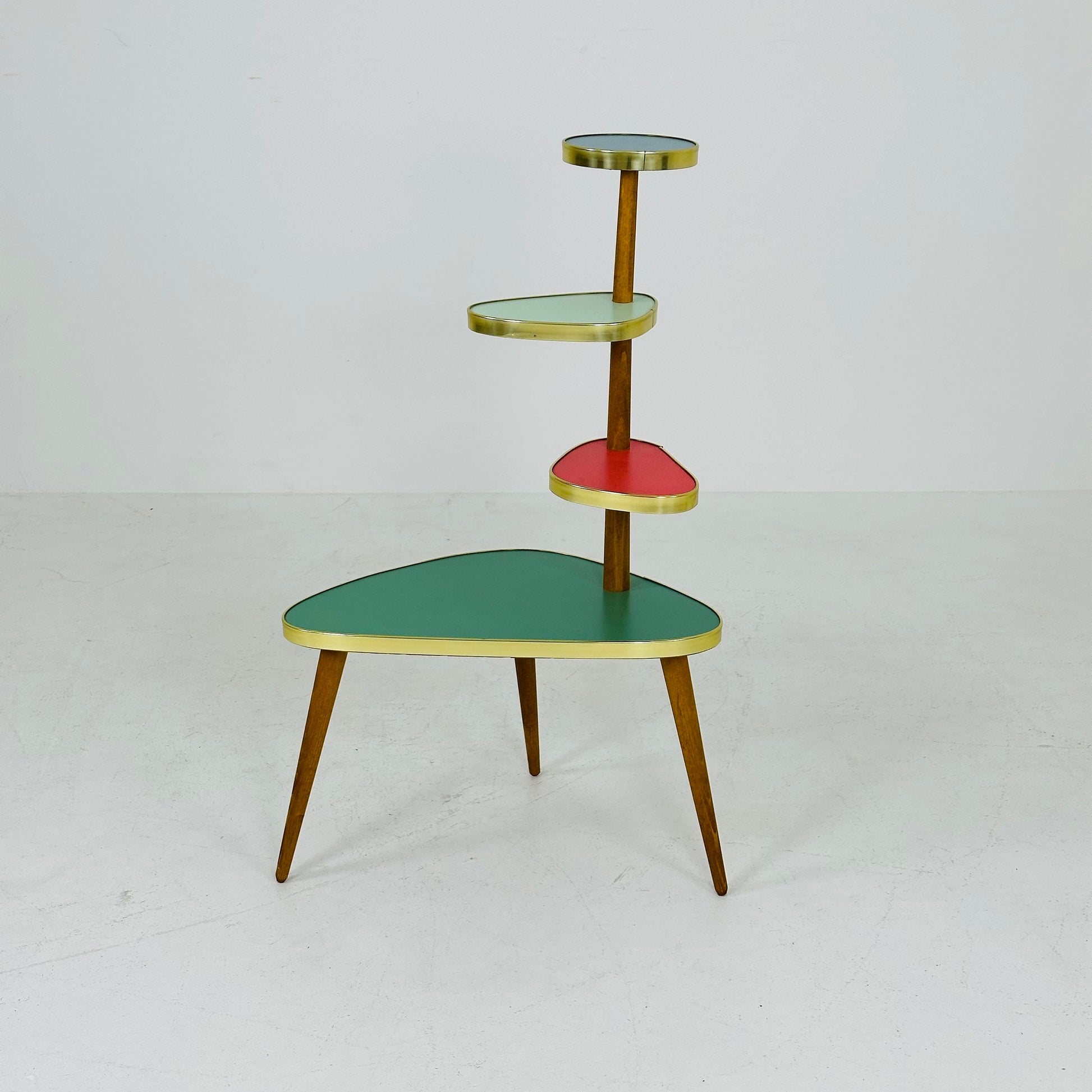 BIG German Plant Stand, Colorful Vintage Mid-Century Minimalist Indoor Plant Stand Side Table Retro flower table