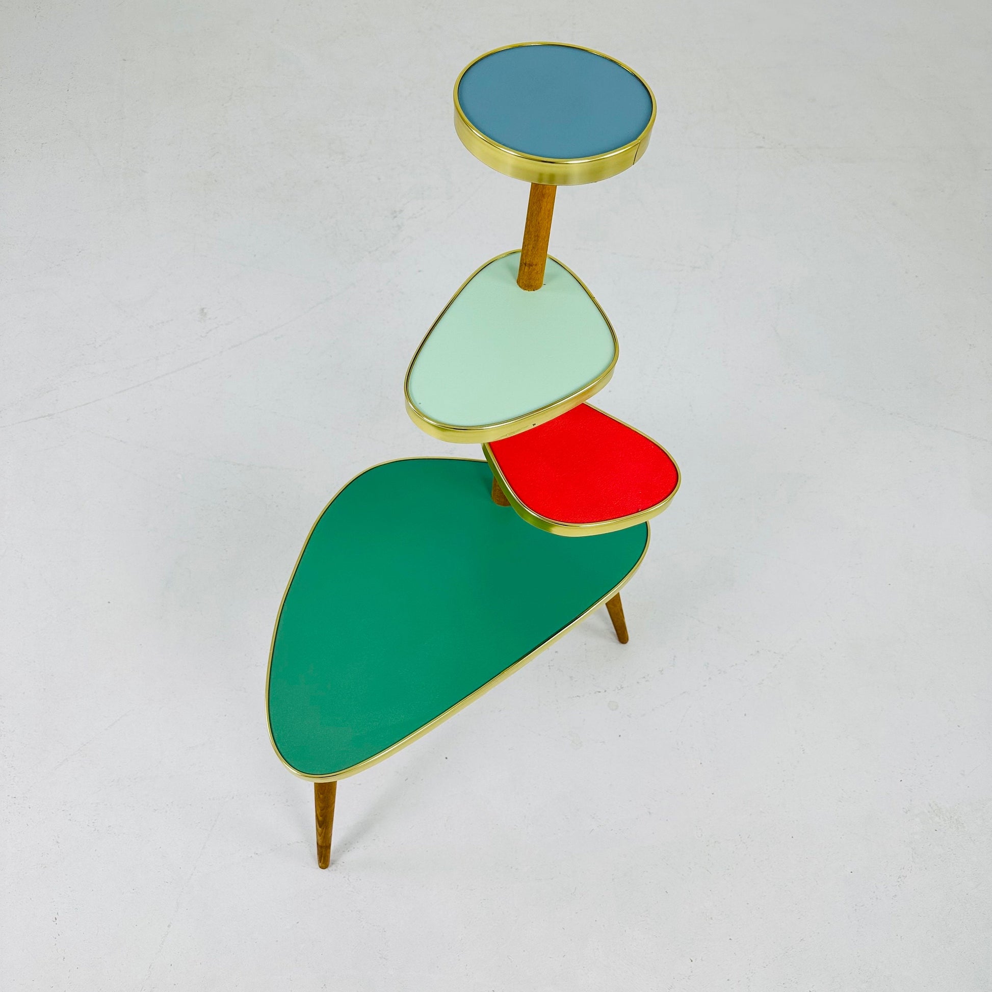 BIG German Plant Stand, Colorful Vintage Mid-Century Minimalist Indoor Plant Stand Side Table Retro flower table