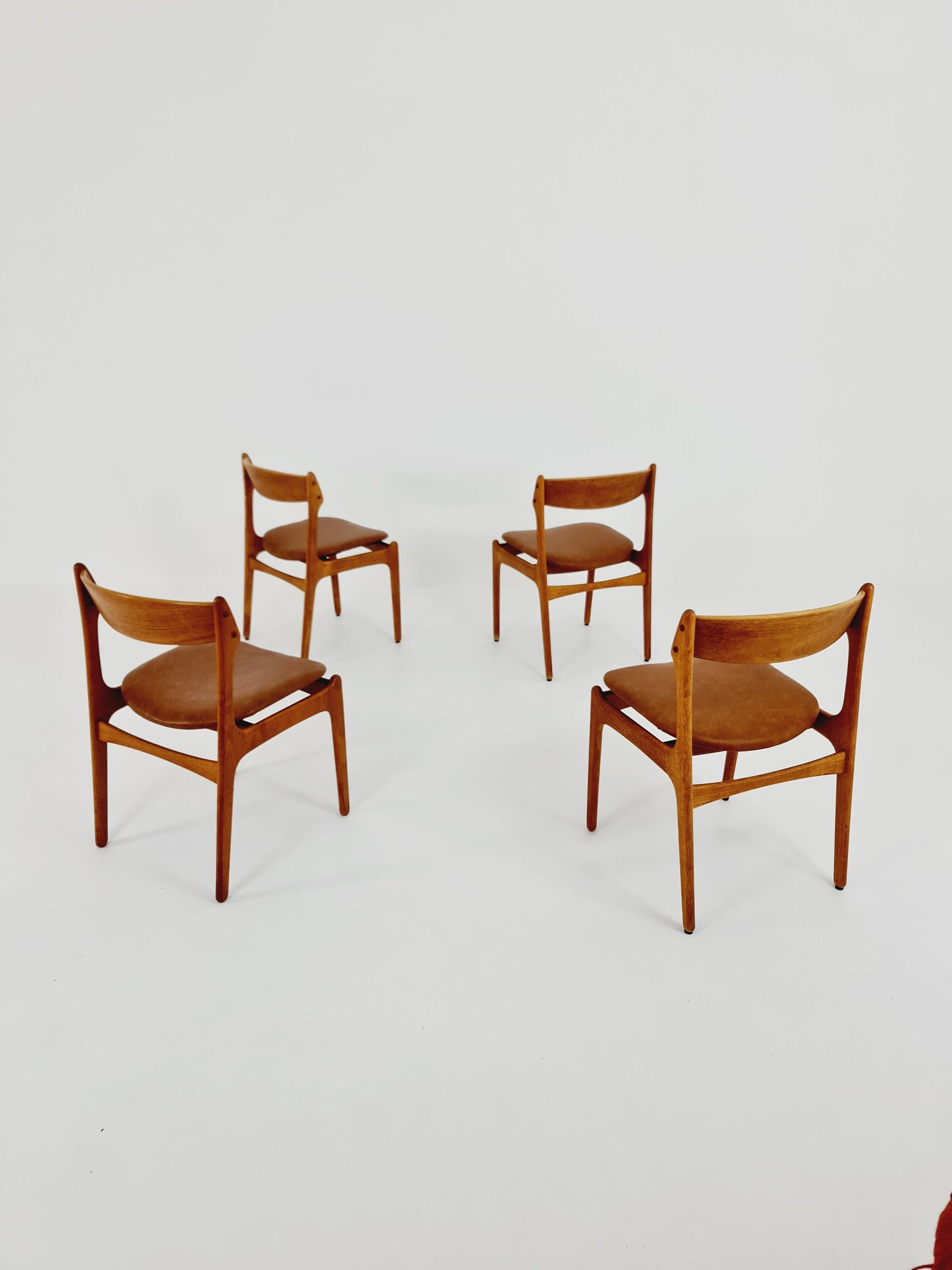 Vintage Danish teak dining/desk chairs by Erik Buch for O D Möbler, 1960s Set of 4