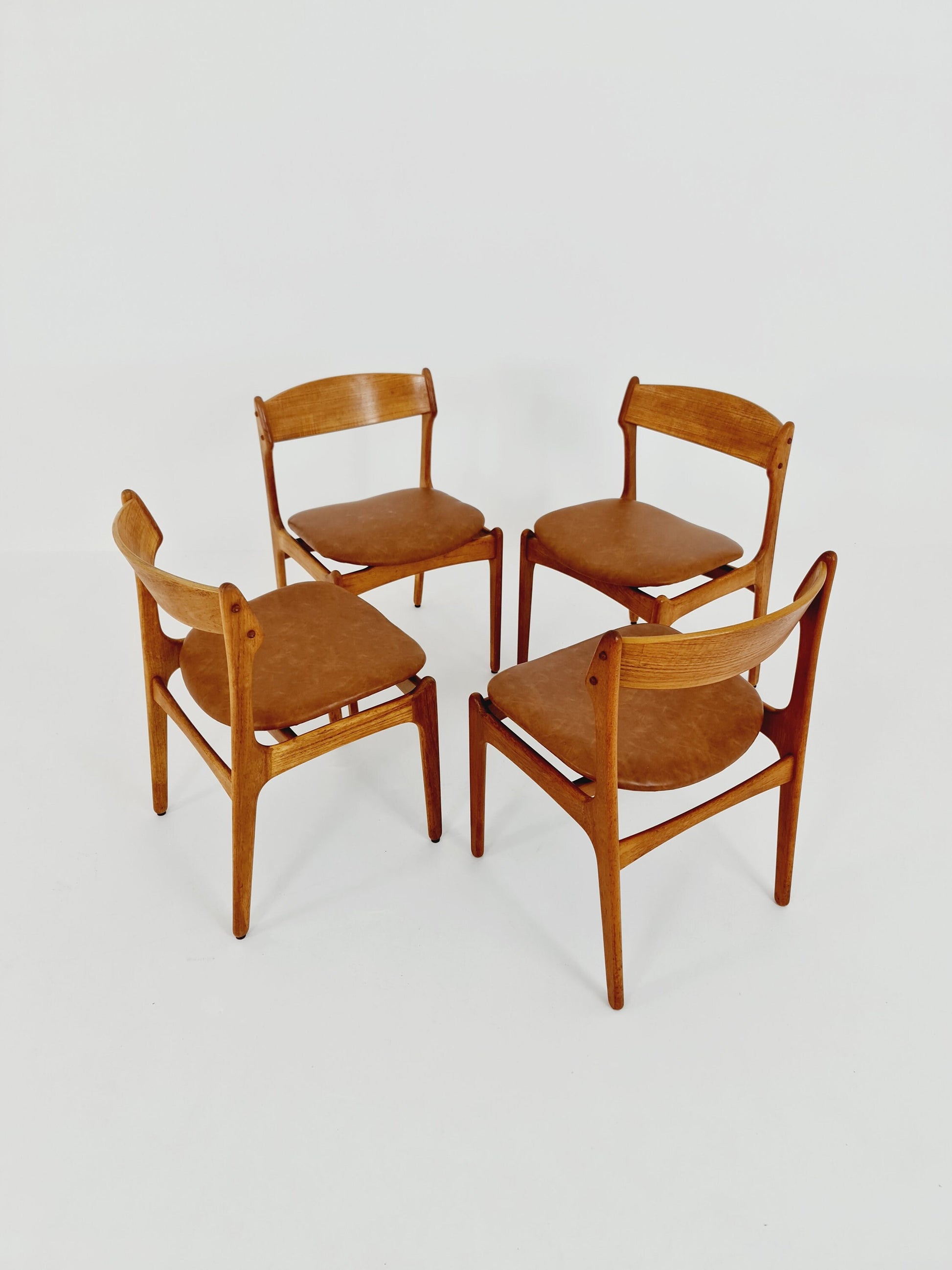 Vintage Danish teak dining/desk chairs by Erik Buch for O D Möbler, 1960s Set of 4