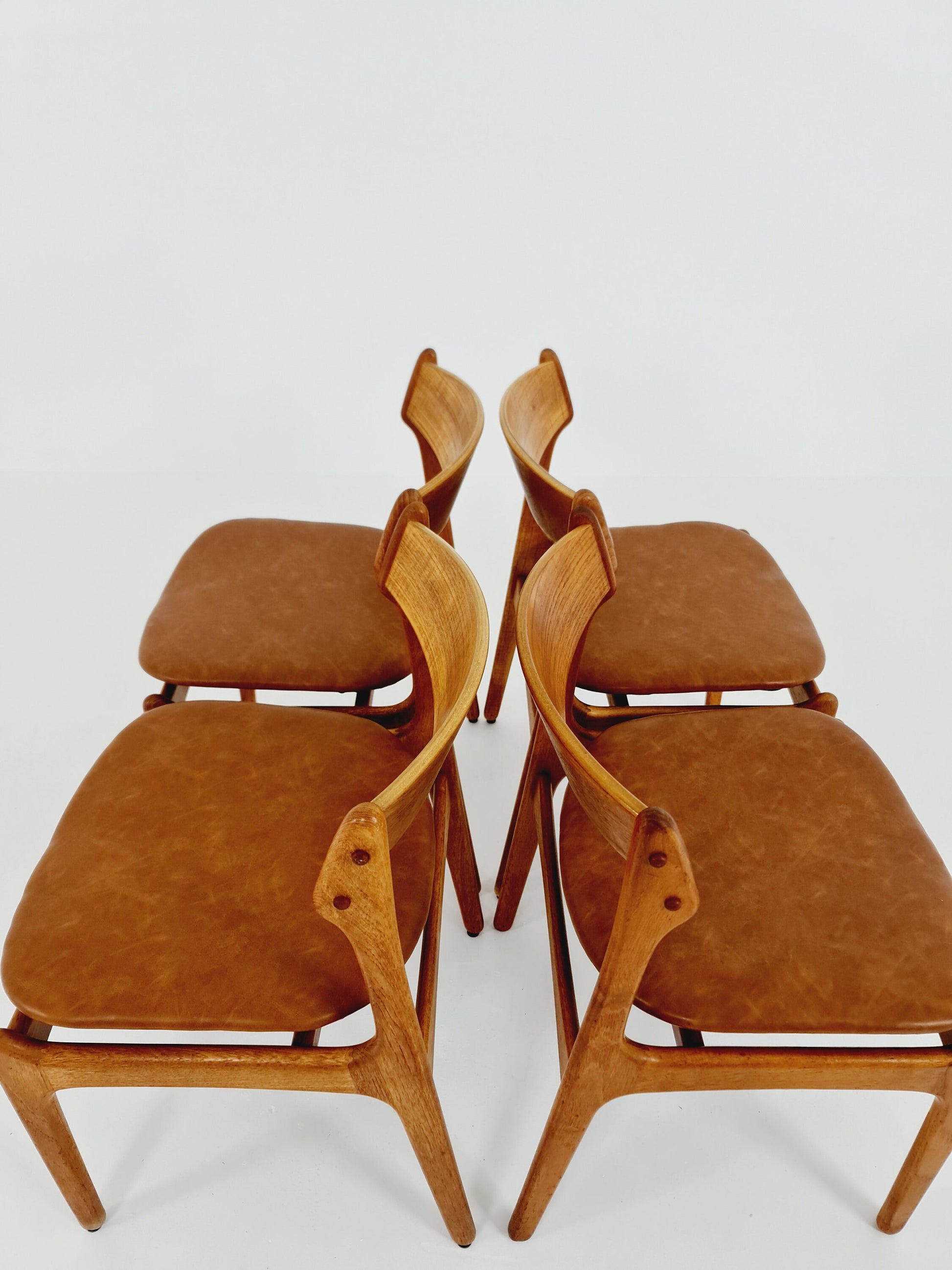 Vintage Danish teak dining/desk chairs by Erik Buch for O D Möbler, 1960s Set of 4
