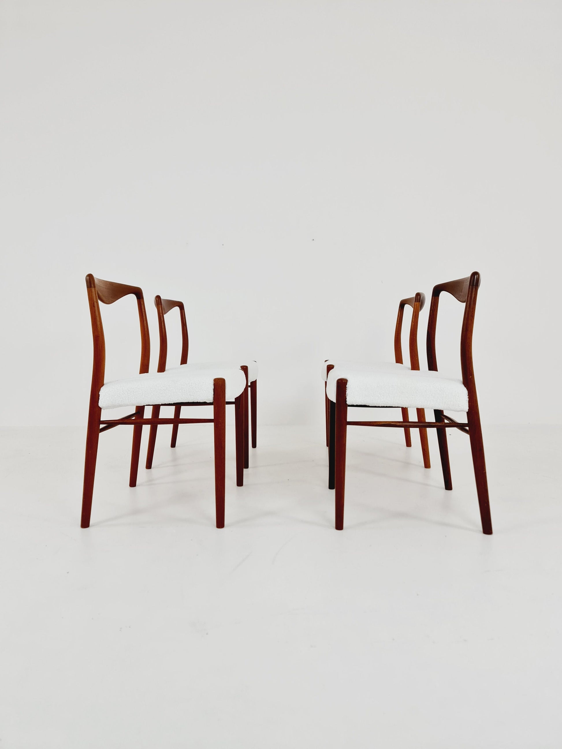 Mid Century Dansih Teak and Fabric chair by Kai Lyngfeldt Larsen , 1960s Set of 4