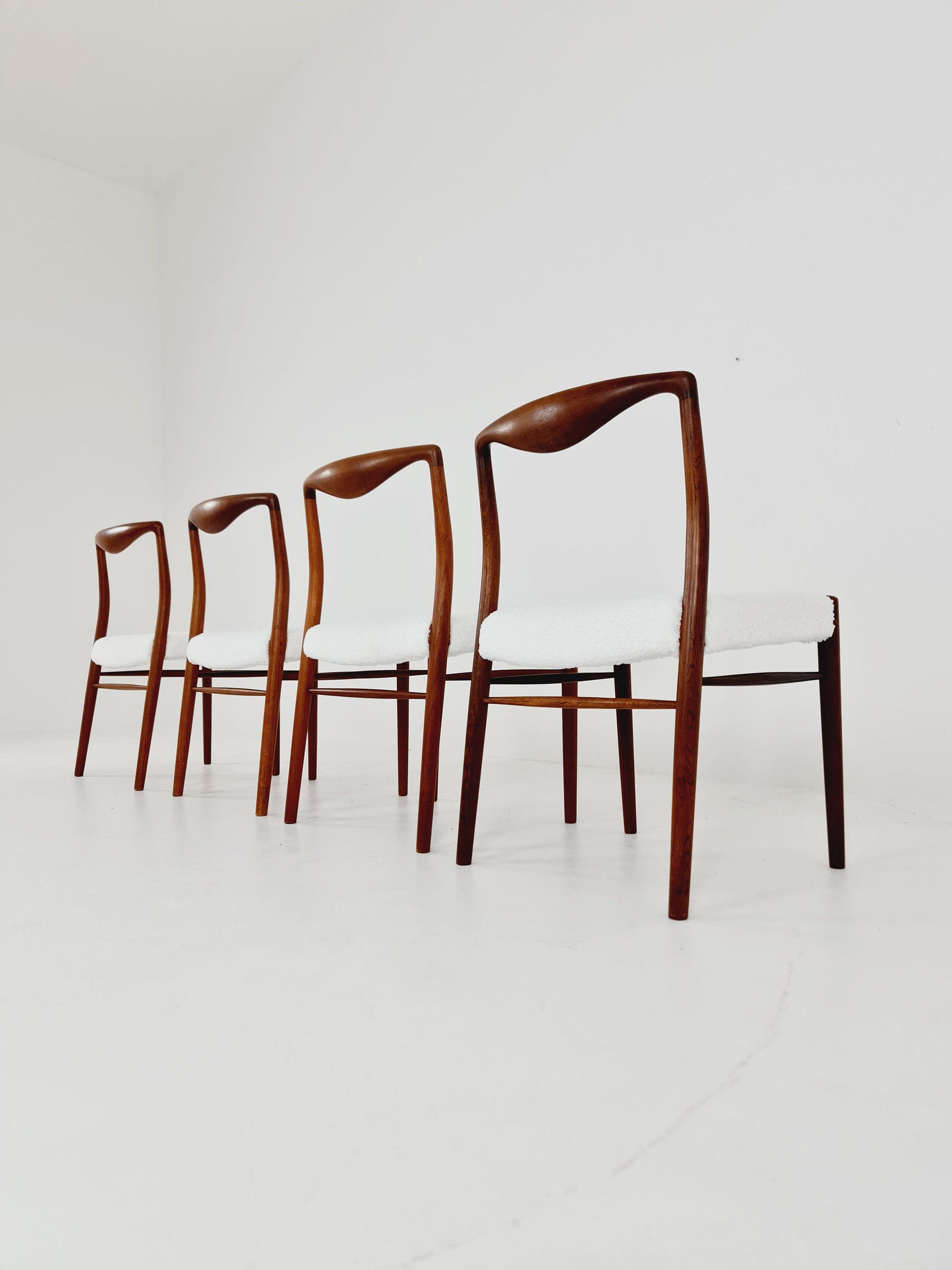 Mid Century Dansih Teak and Fabric chair by Kai Lyngfeldt Larsen , 1960s Set of 4
