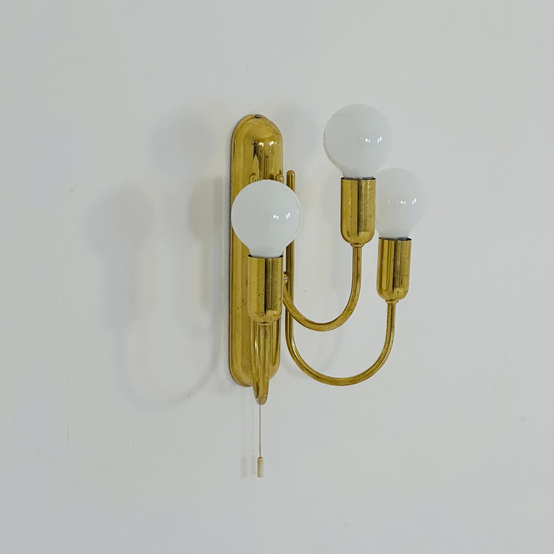 set of 2 Golden brass wall lamps in the style of Schulz, 1970s,Germany