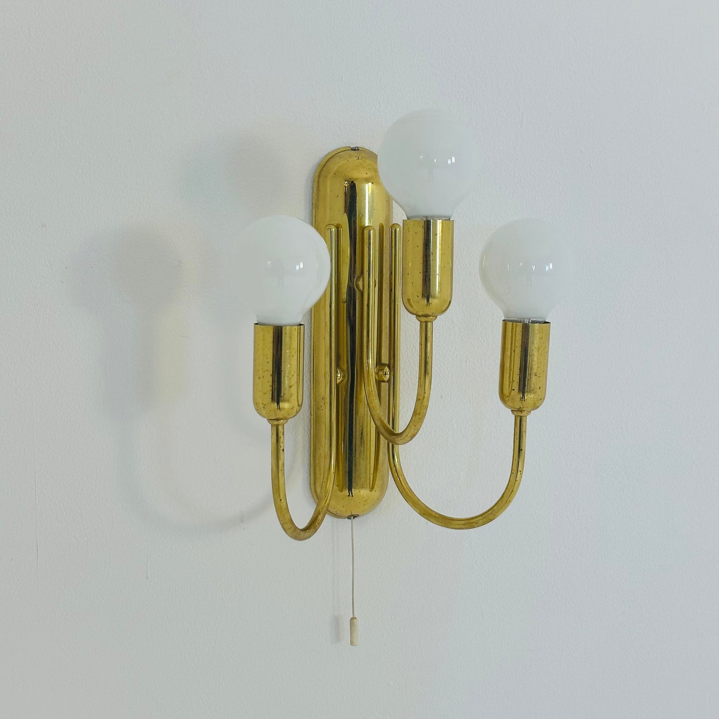 set of 2 Golden brass wall lamps in the style of Schulz, 1970s,Germany