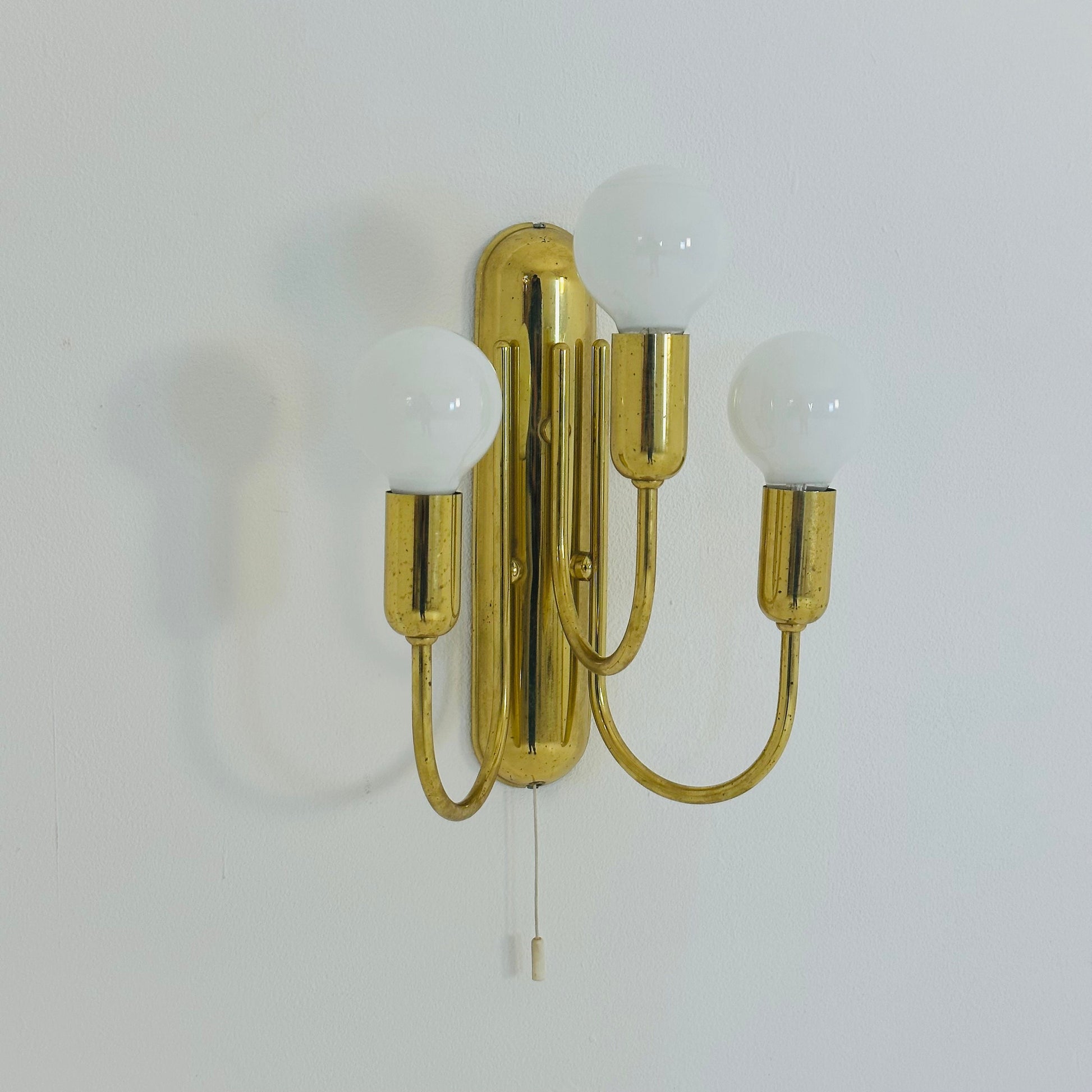 set of 2 Golden brass wall lamps in the style of Schulz, 1970s,Germany
