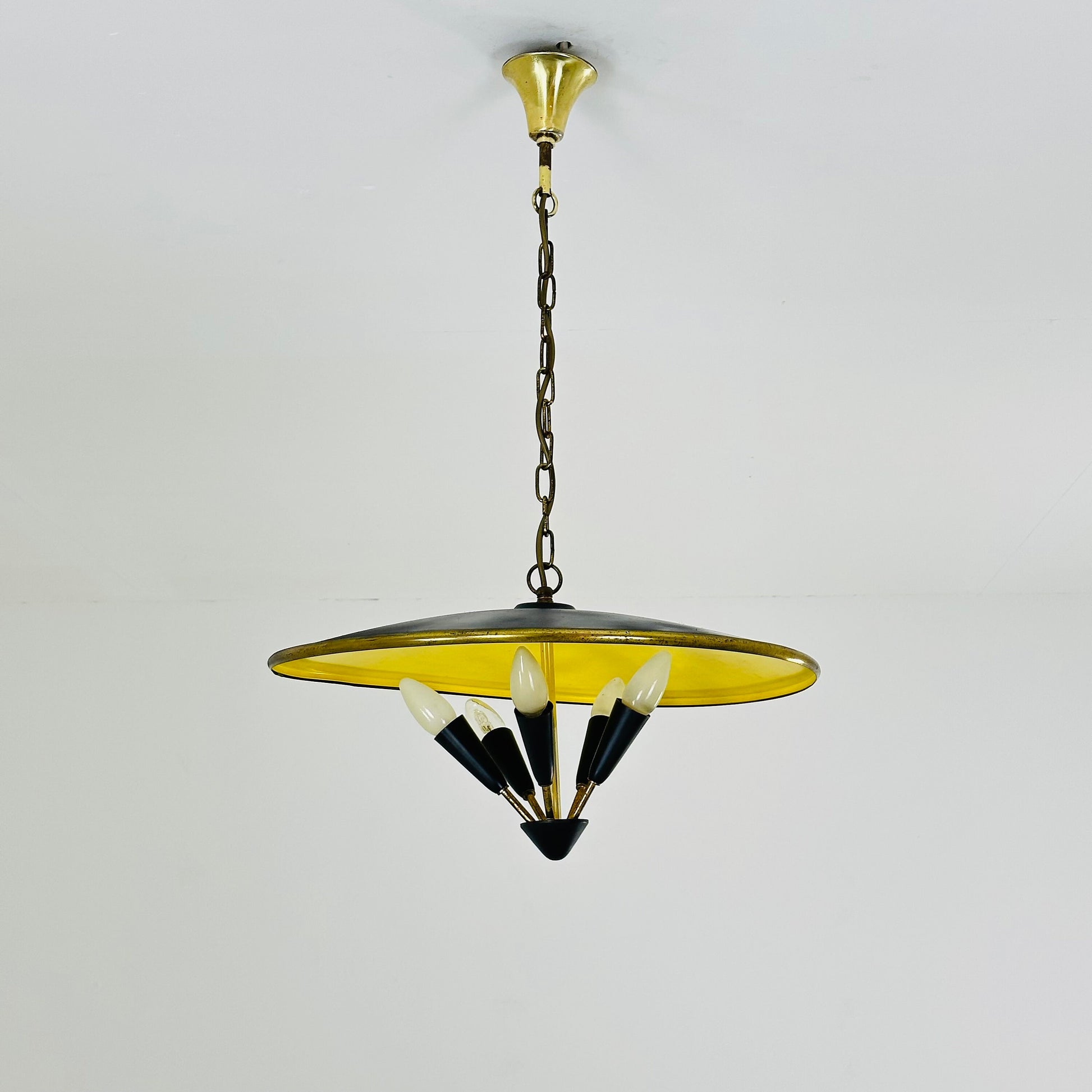 Mid century mushroom pendant lamp Germany 1960s