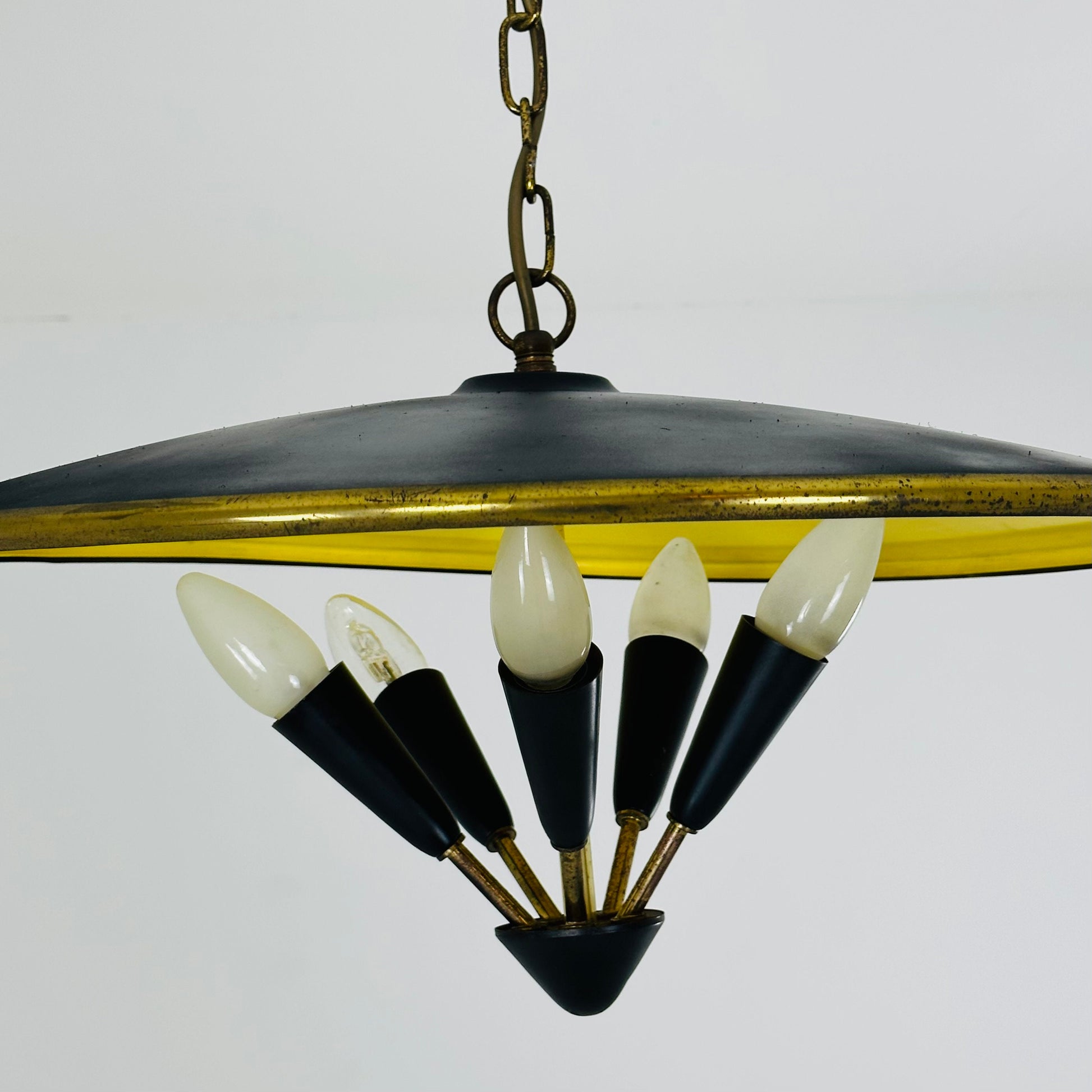 Mid century mushroom pendant lamp Germany 1960s