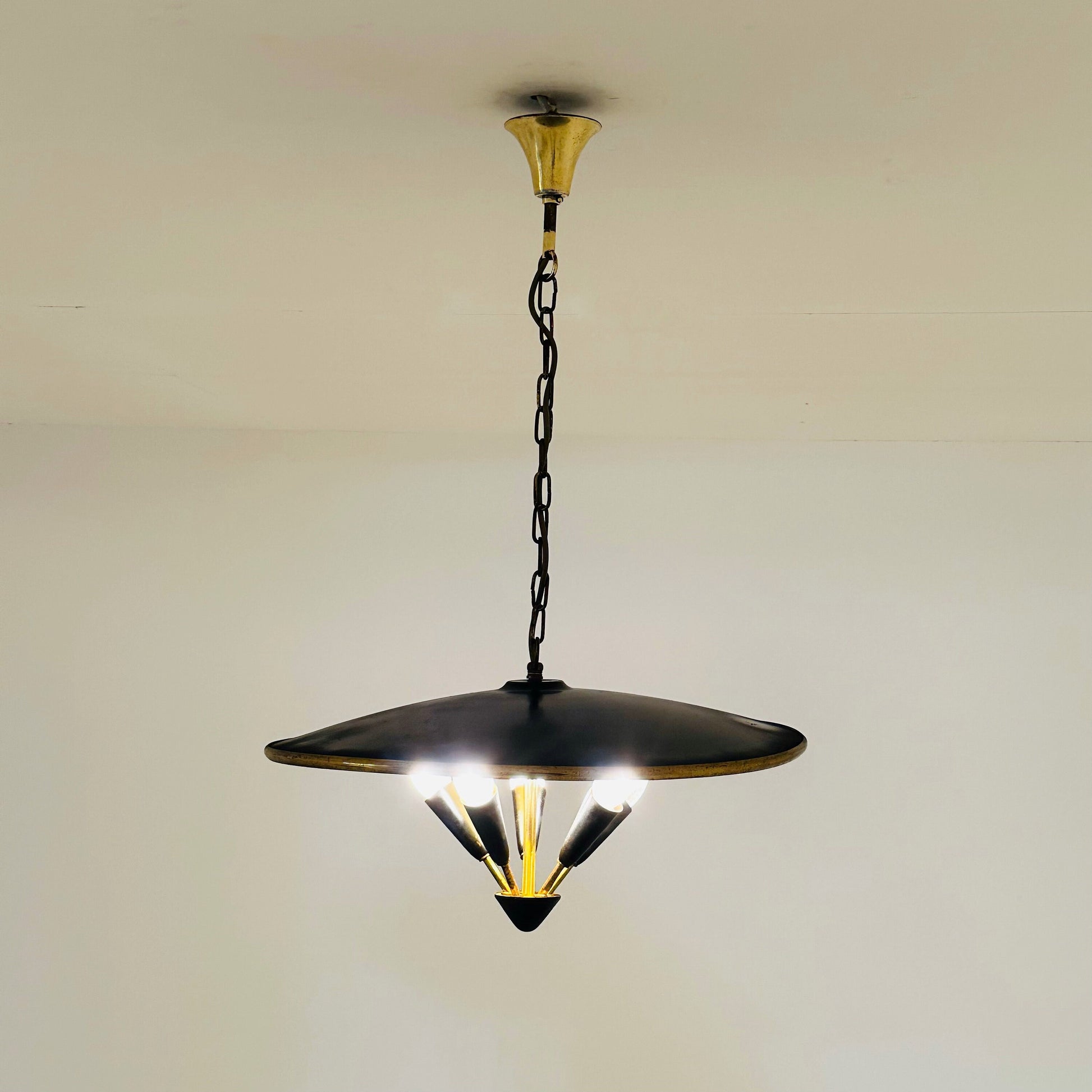 Mid century mushroom pendant lamp Germany 1960s