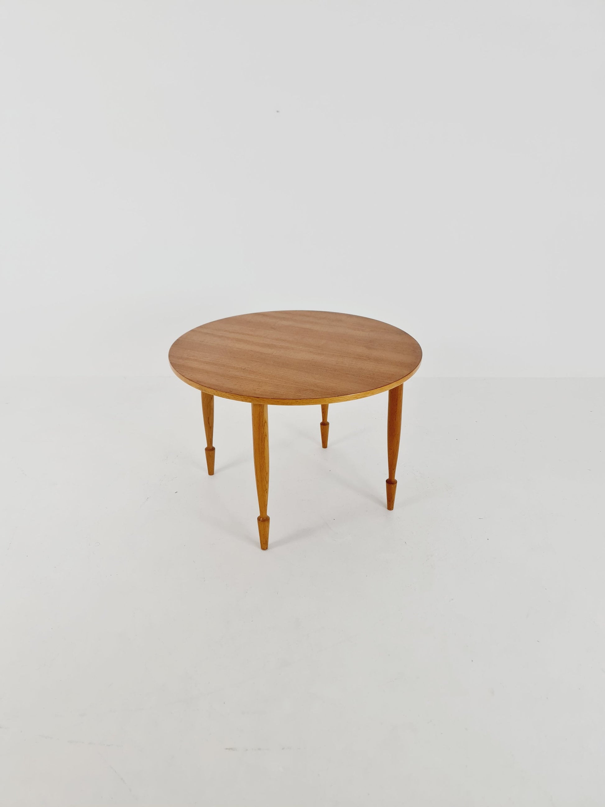 Midcentury round Swedish teak coffee table, 1960s