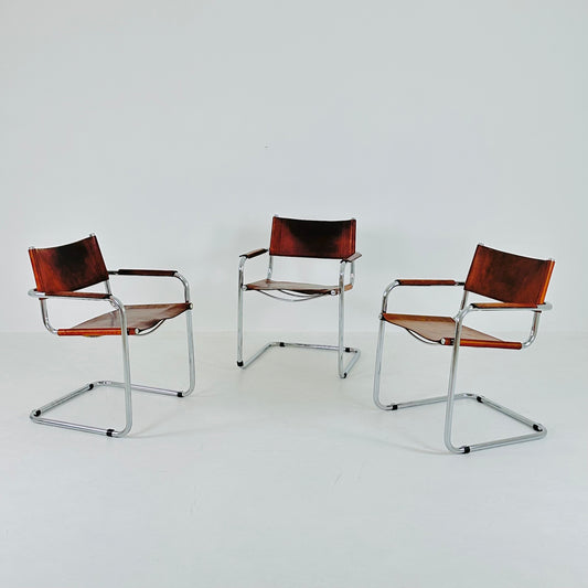 Mid century Model MG5 Centro Studio desk chair in cognac by Mart Stam & Marcel Breuer, 1970s