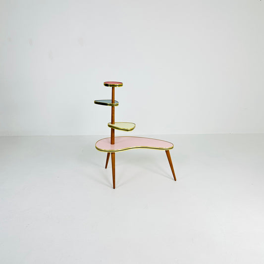 BIG German Plant Stand, Colorful Vintage Mid-Century Minimalist Indoor Plant Stand Side Table Retro flower table