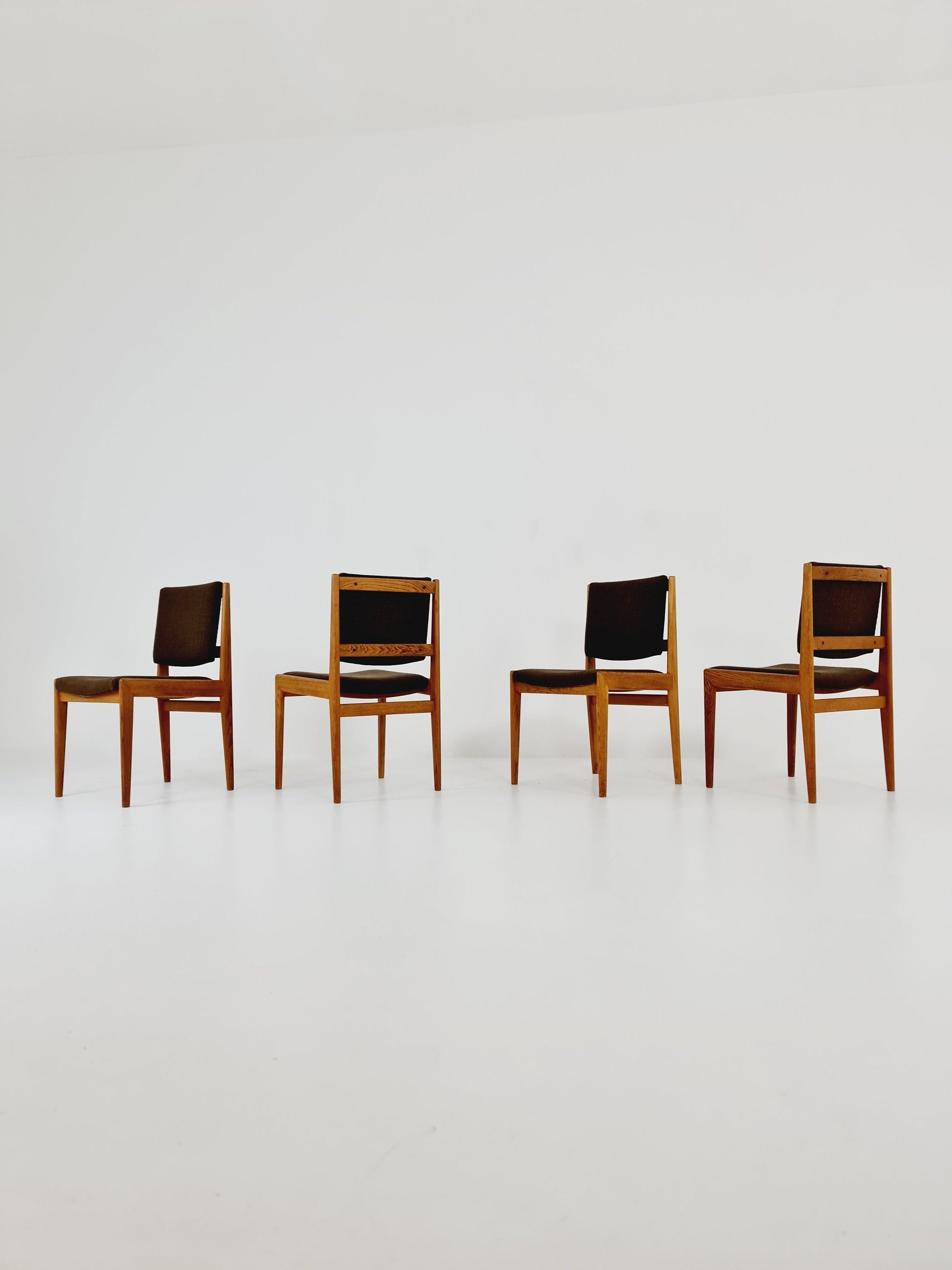 Mid century Swedish Modern Oak dining chairs by Karl Erik Ekselius, 1960s, Set of 4