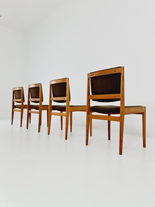 Mid century Swedish Modern Oak dining chairs by Karl Erik Ekselius, 1960s, Set of 4