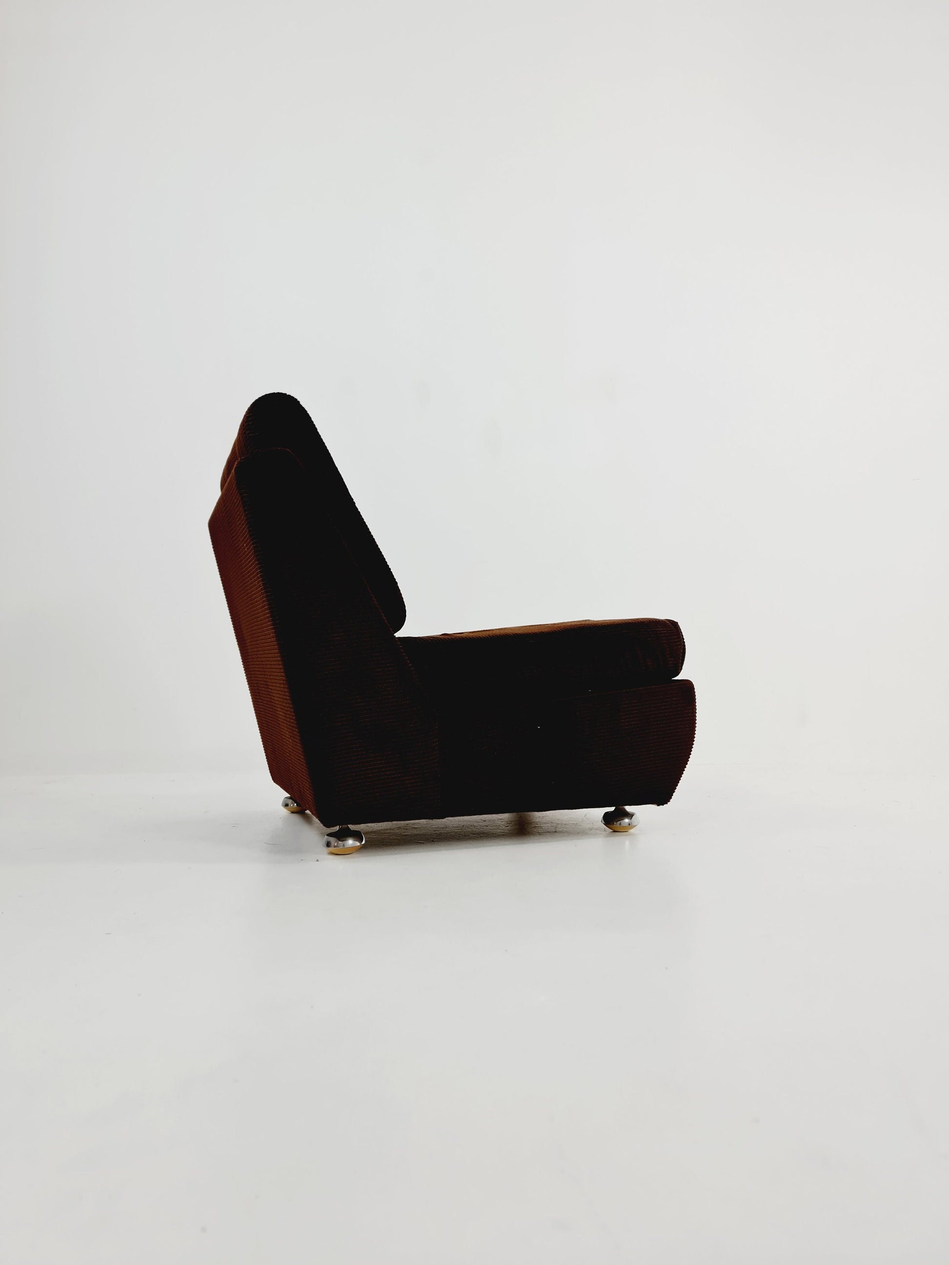 German Space age modular sofa/couch in brown Manchester fabric by Schwämmle Möbel, 1970s