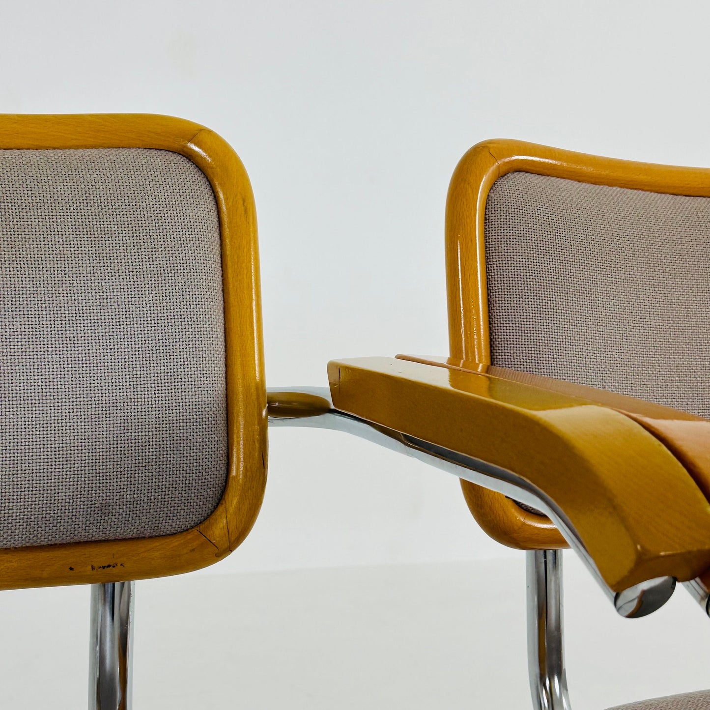 Mid century B32 Cesca armchair by Marcel Breuer upholstered , bauhaus design for Bene Italy 1980s