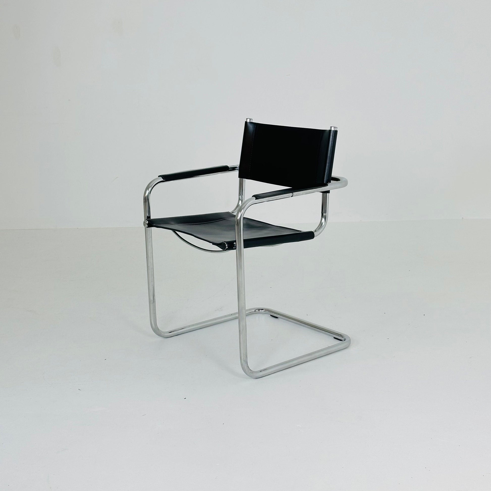 1 of 6 Mid Century iconic Mart Stam S34 armchair / Bauhaus chrome tube steel and leather / 80s vintage cantilever chair s43