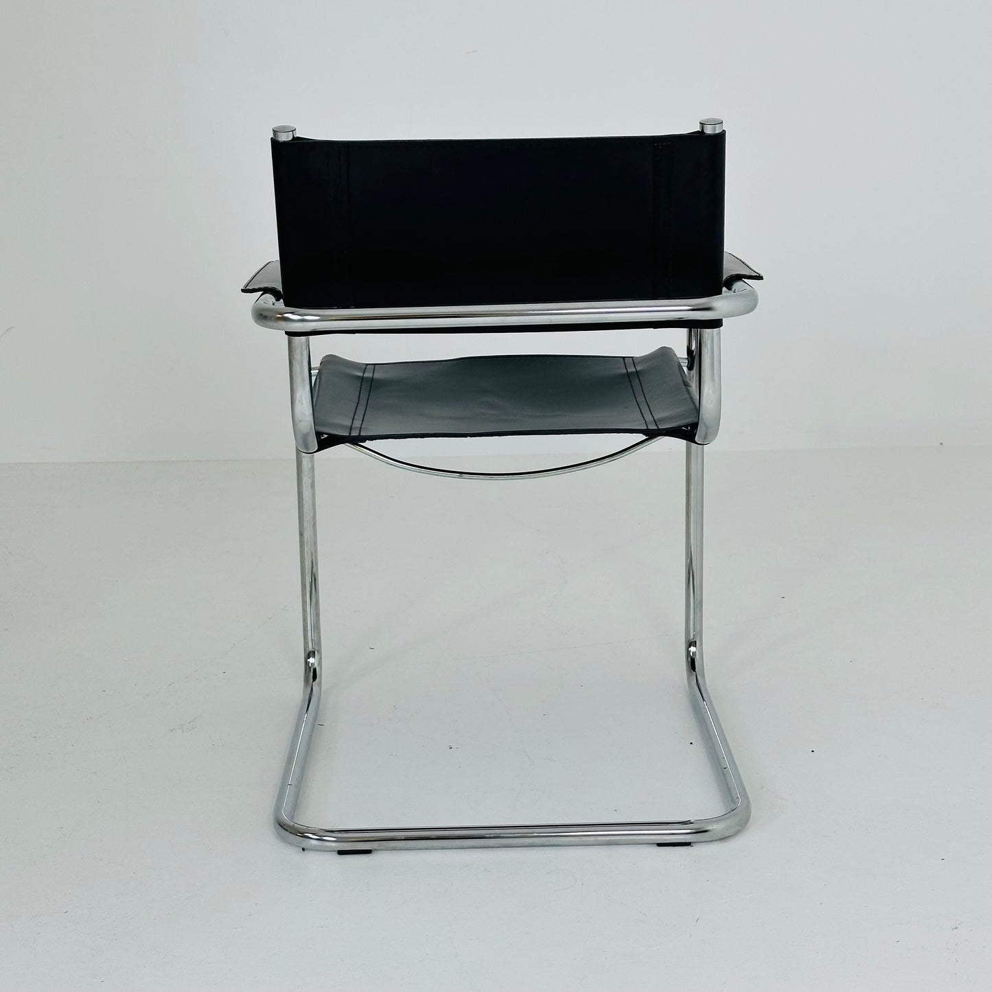 1 of 6 Mid Century iconic Mart Stam S34 armchair / Bauhaus chrome tube steel and leather / 80s vintage cantilever chair s43