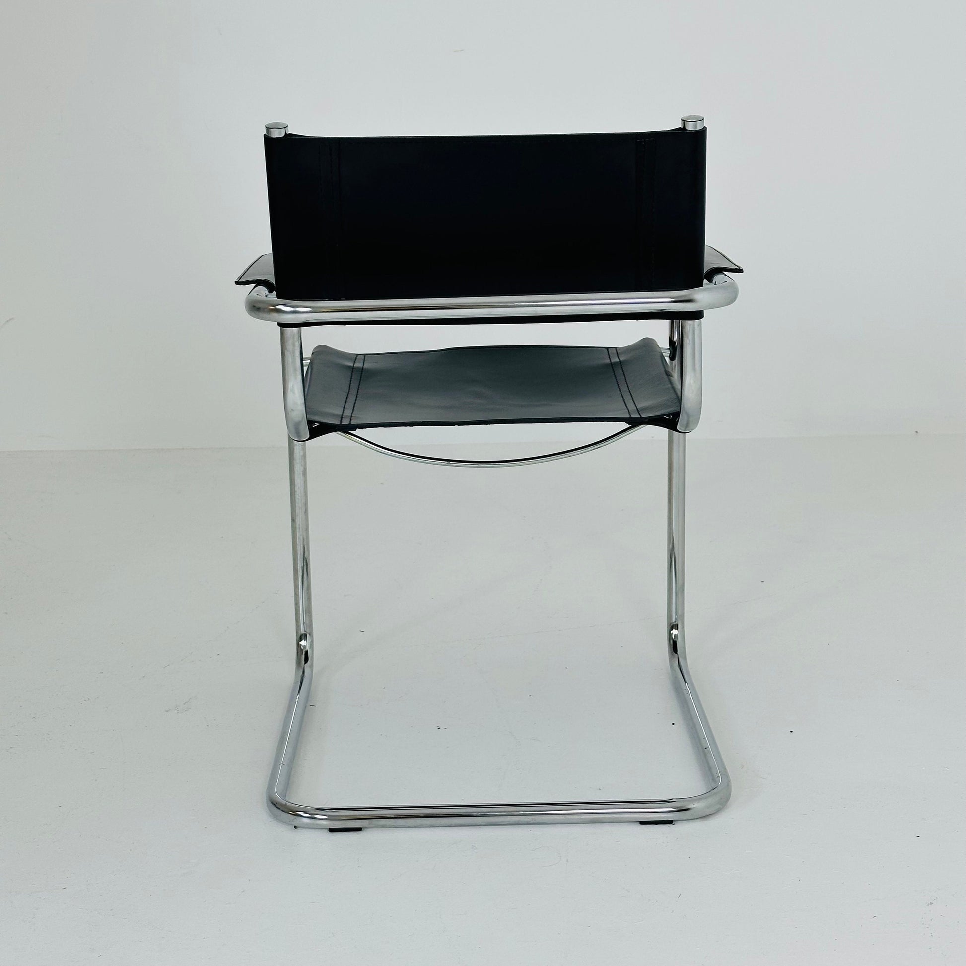 1 of 6 Mid Century iconic Mart Stam S34 armchair / Bauhaus chrome tube steel and leather / 80s vintage cantilever chair s43