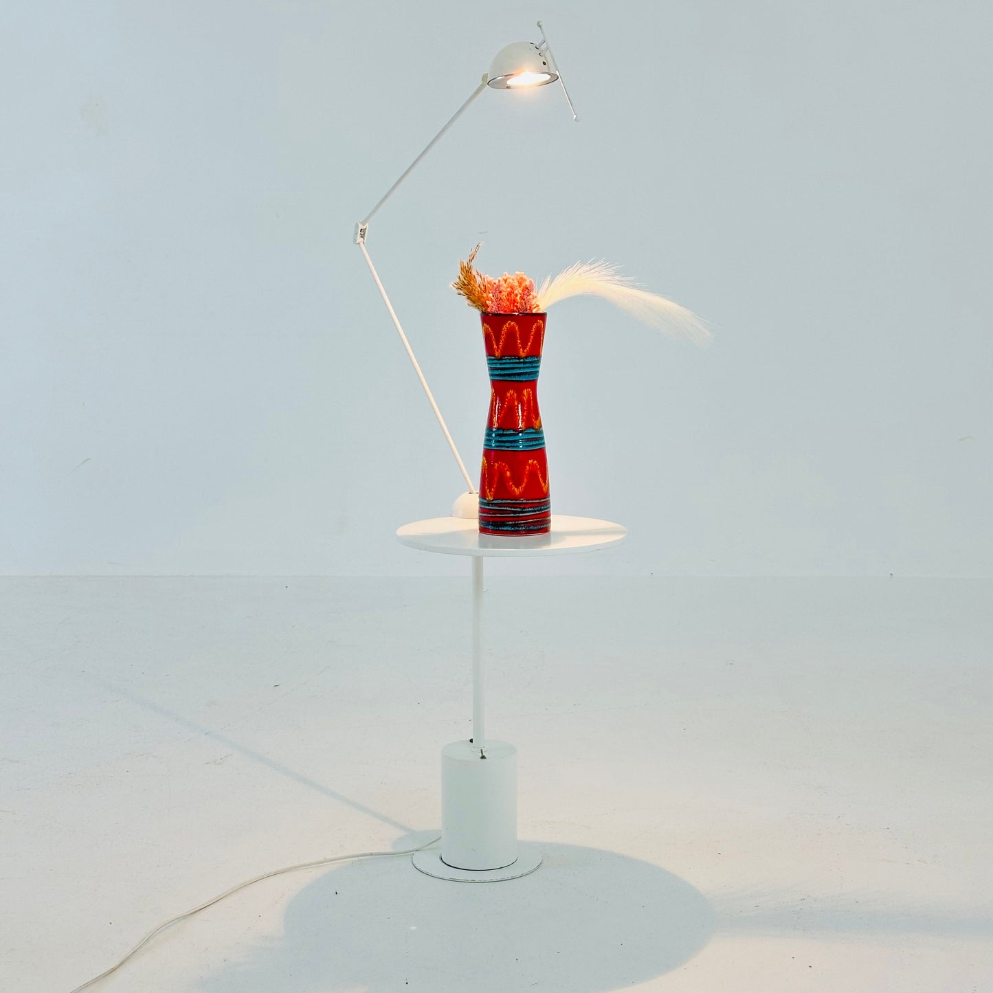 Postmodern Side Table with Lamp by Edward Geluk for Arco, 1980s