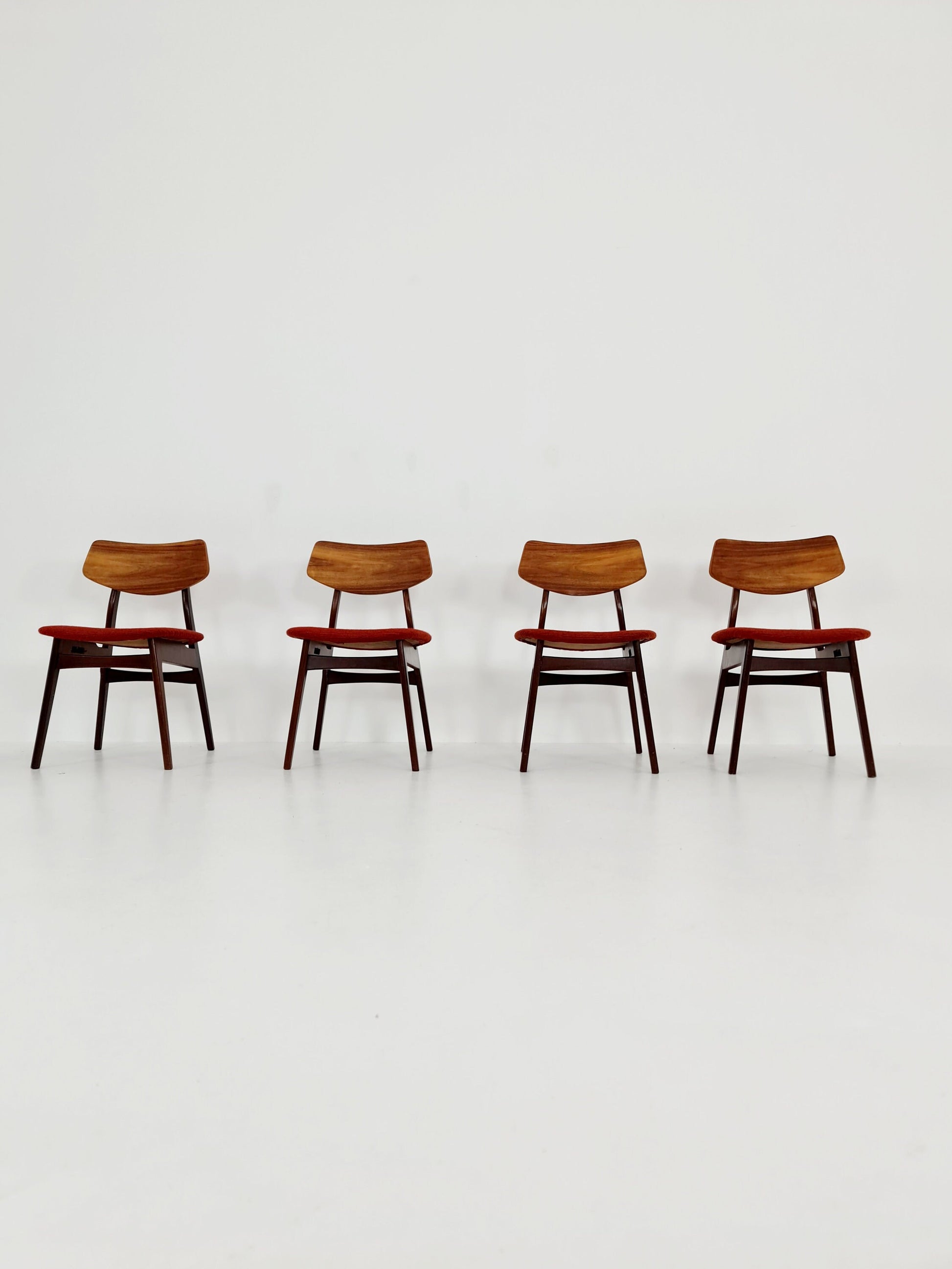 Vintage Danish solid teak dining butterfly Chairs 1960s, Set of 4
