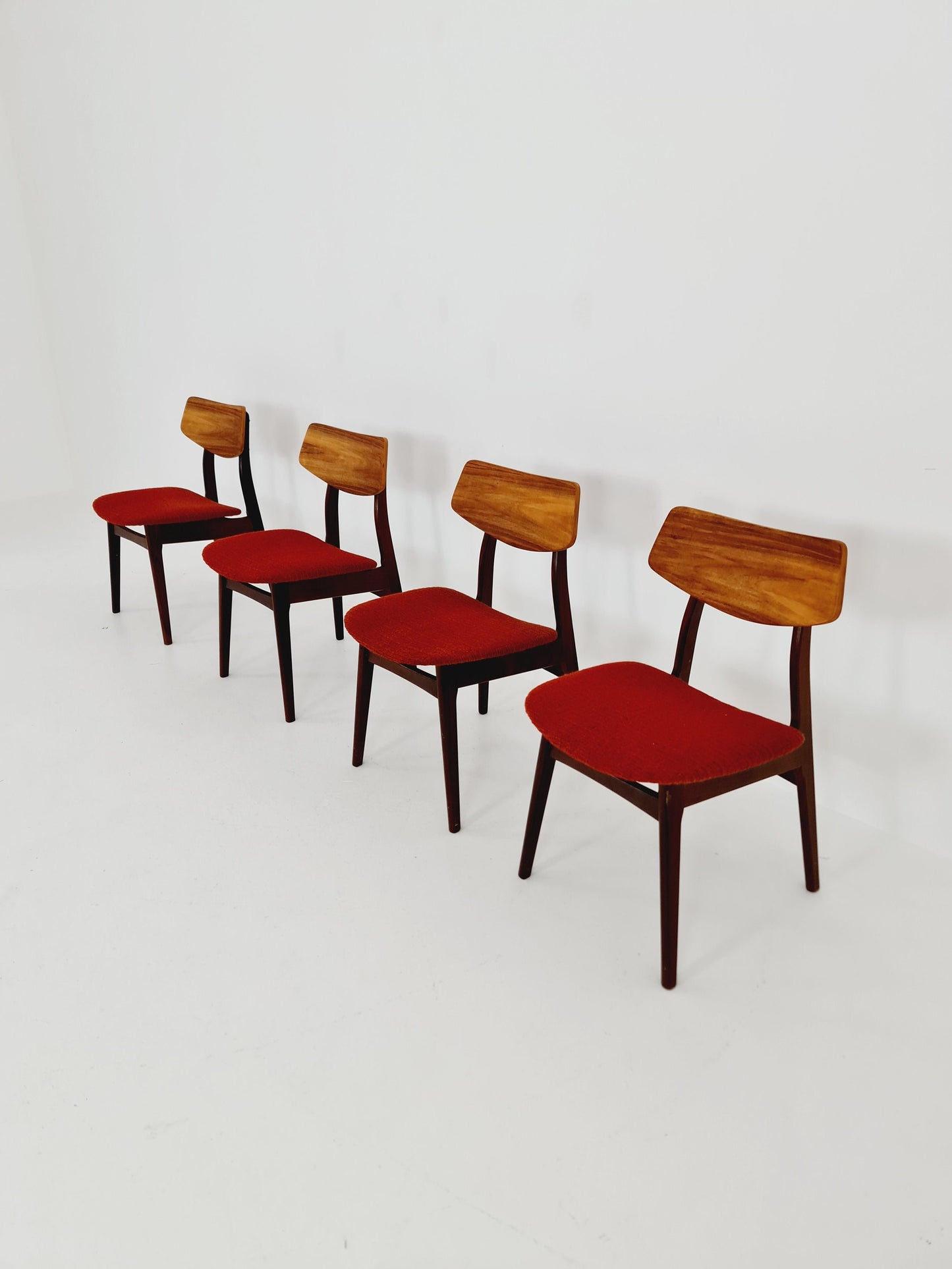 Vintage Danish solid teak dining butterfly Chairs 1960s, Set of 4
