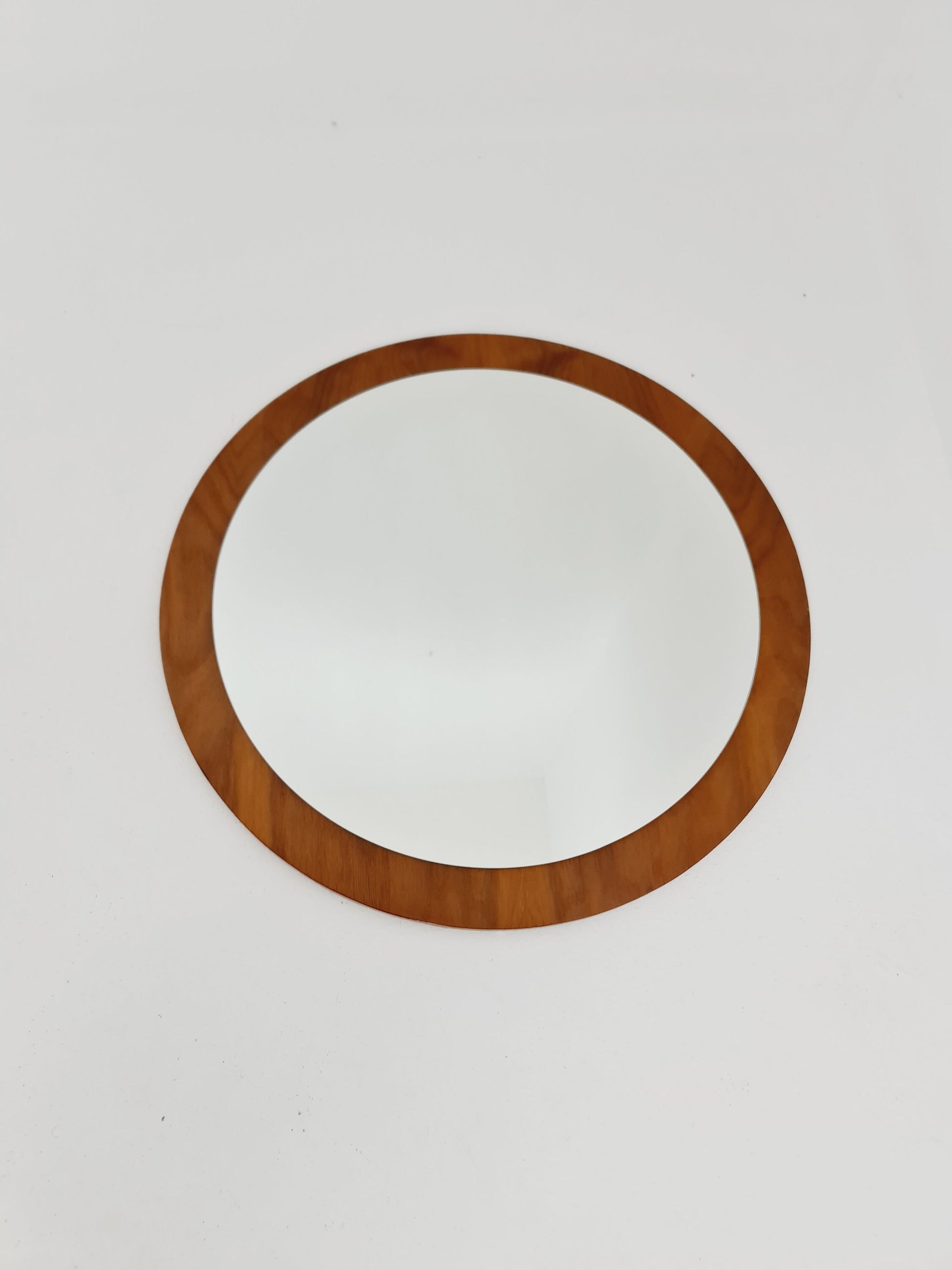 Mid Century round teak mirror from the 60s