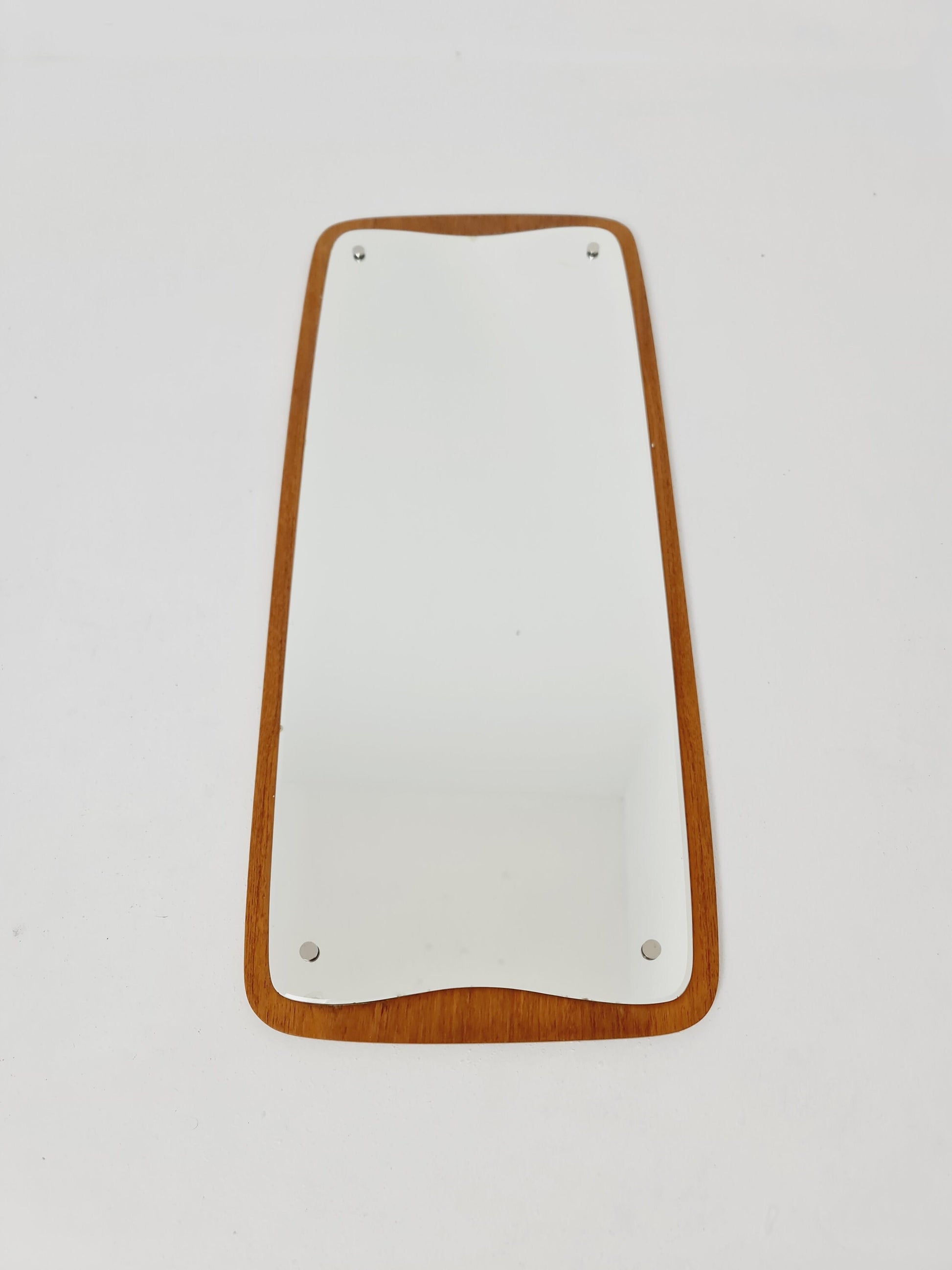 Teak Swidish mid-century Modern wall-mounted mirror By AB Nybrofabriken, 1960s