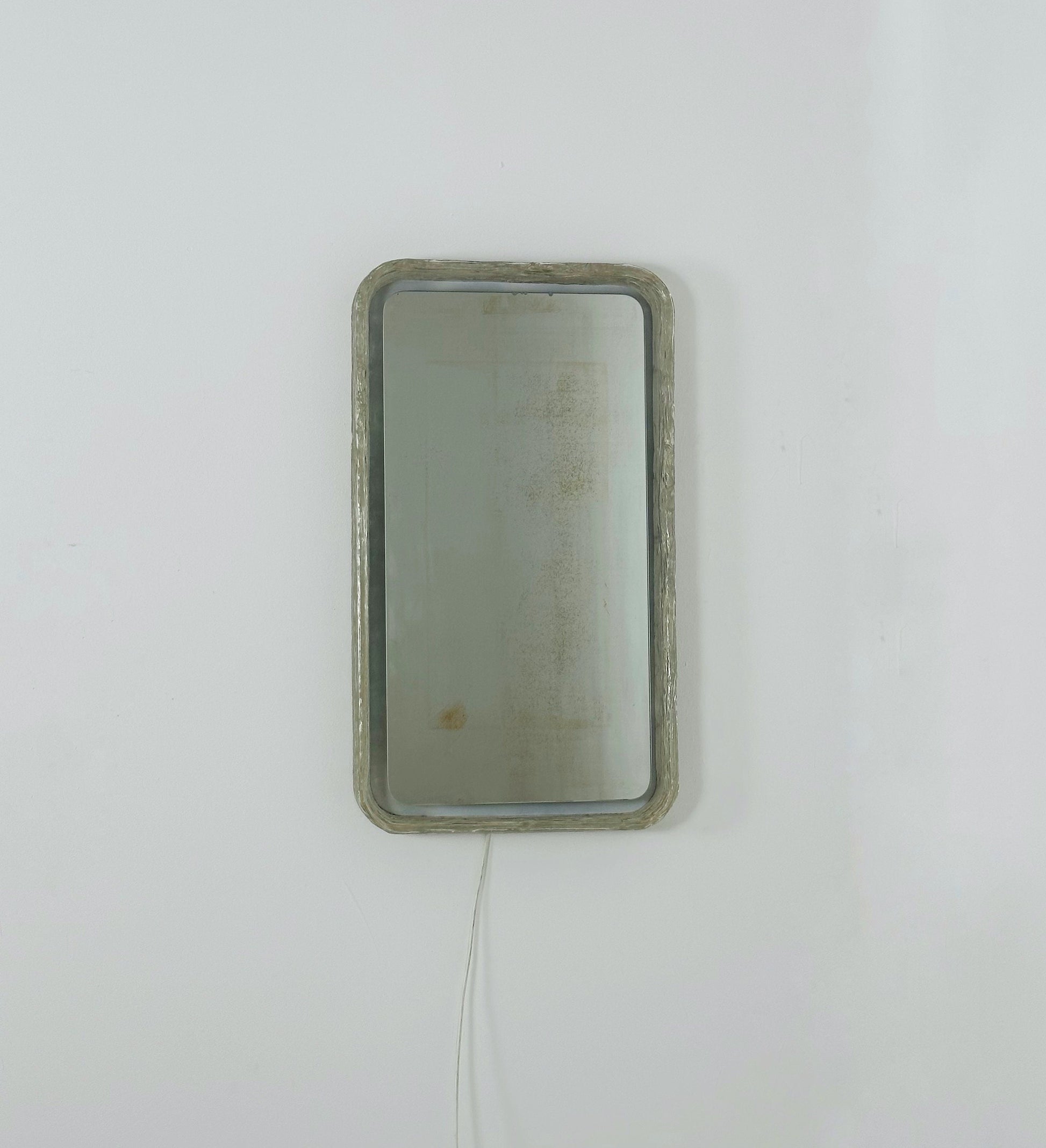 Vintage rectangle illuminated wall mirror made of acrylic glass by Egon Hillebrand, Germany, 1960s
