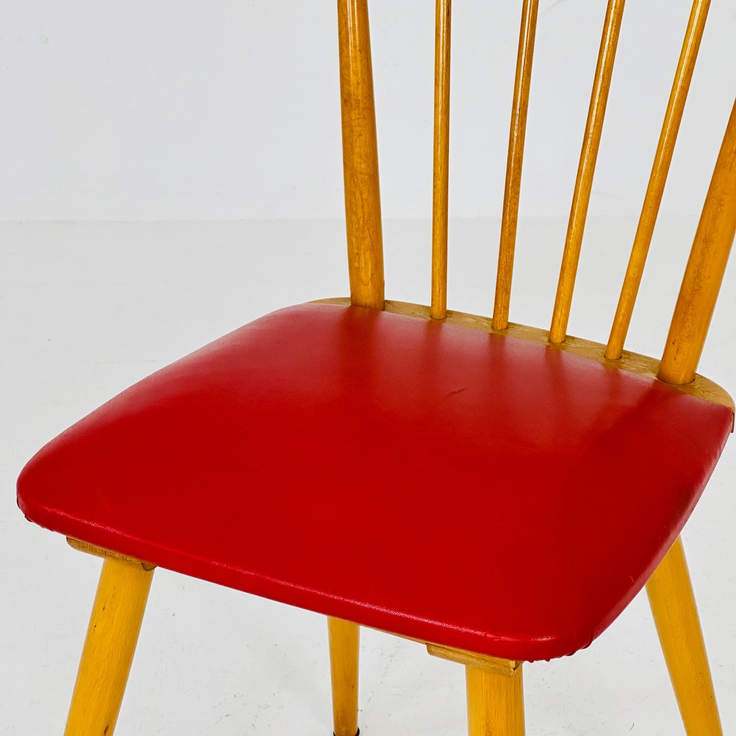 Mid century wood and leather chair 1960s, Germany