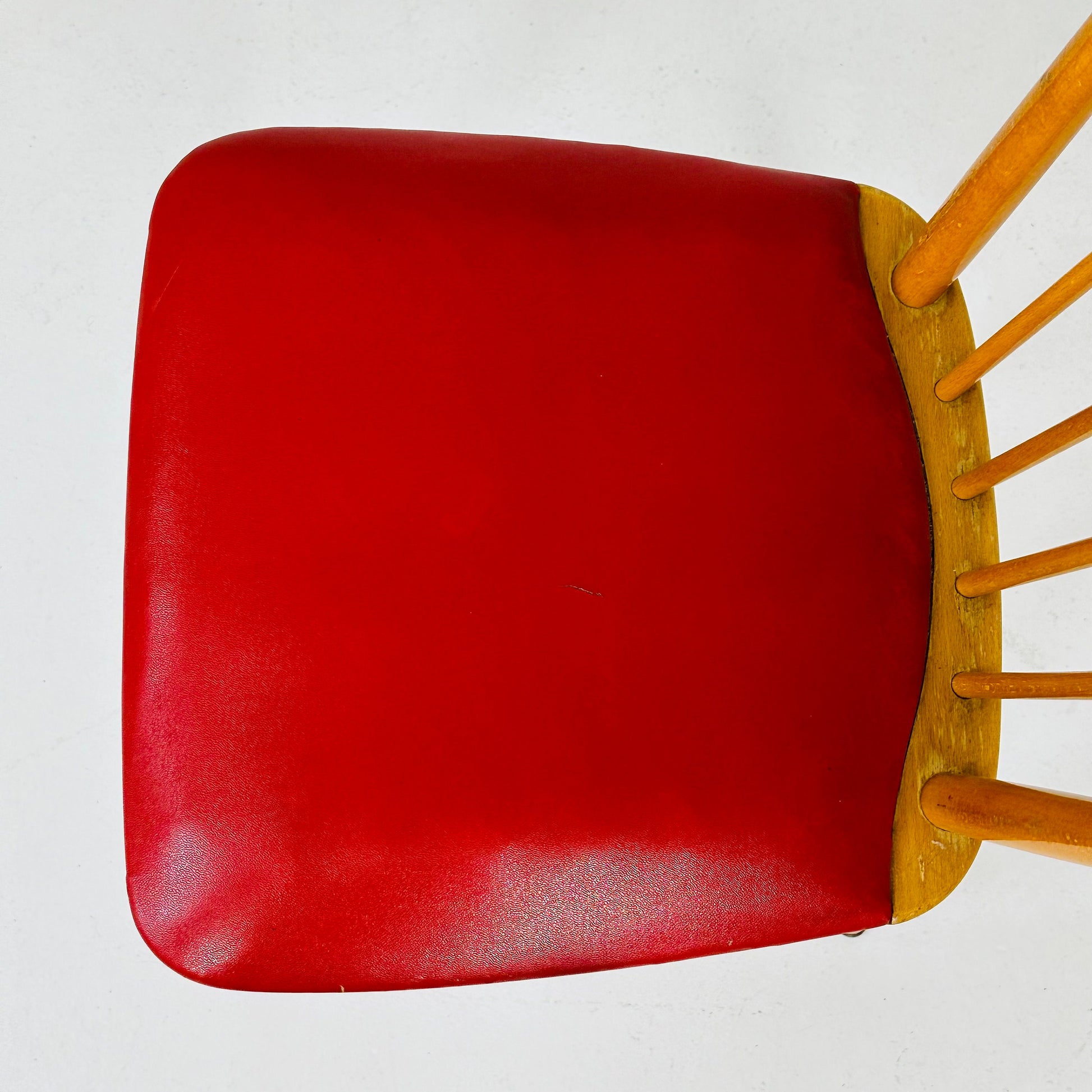 Mid century wood and leather chair 1960s, Germany