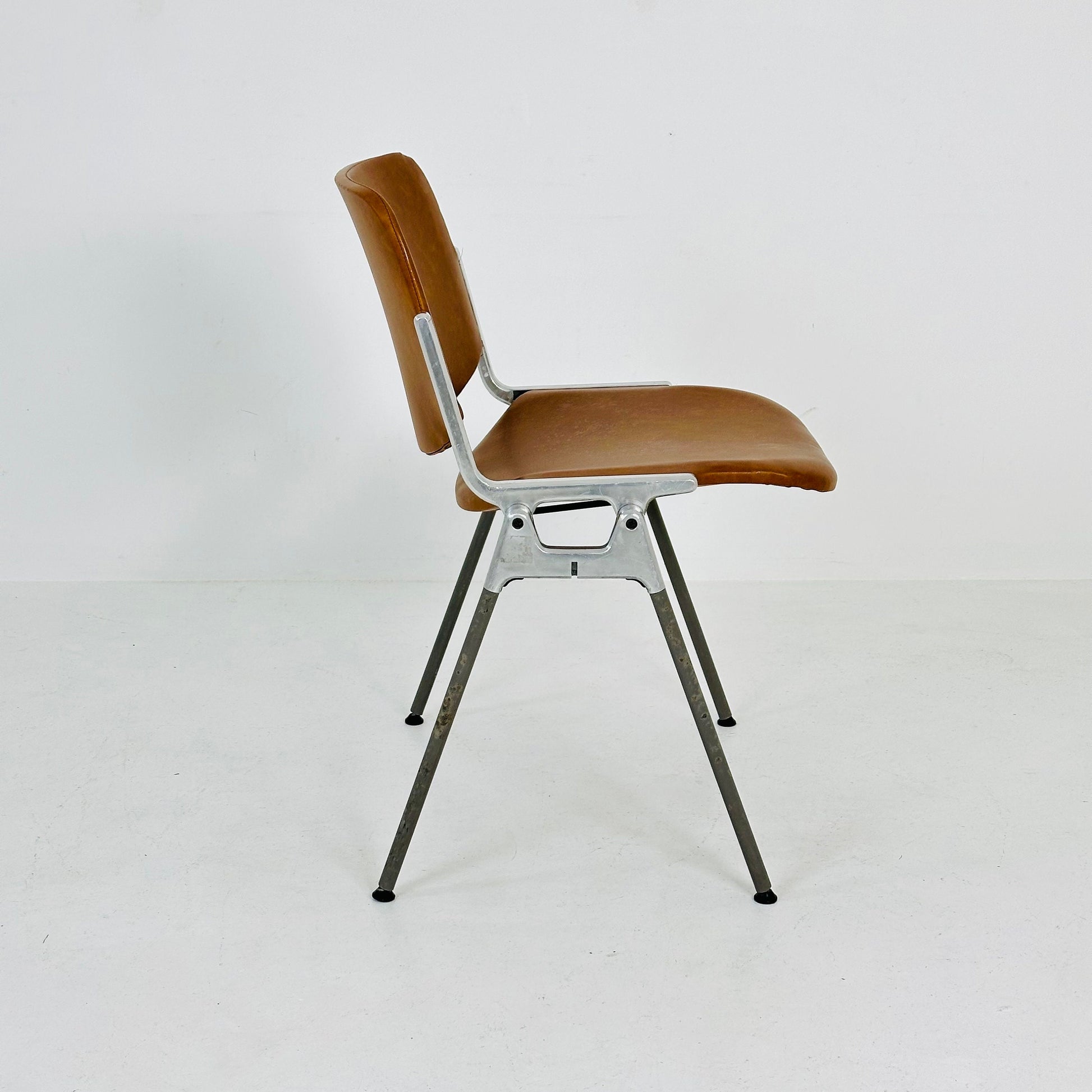 Mid century leather Italian Castelli Chair by Giancarlo Piretti 1980s