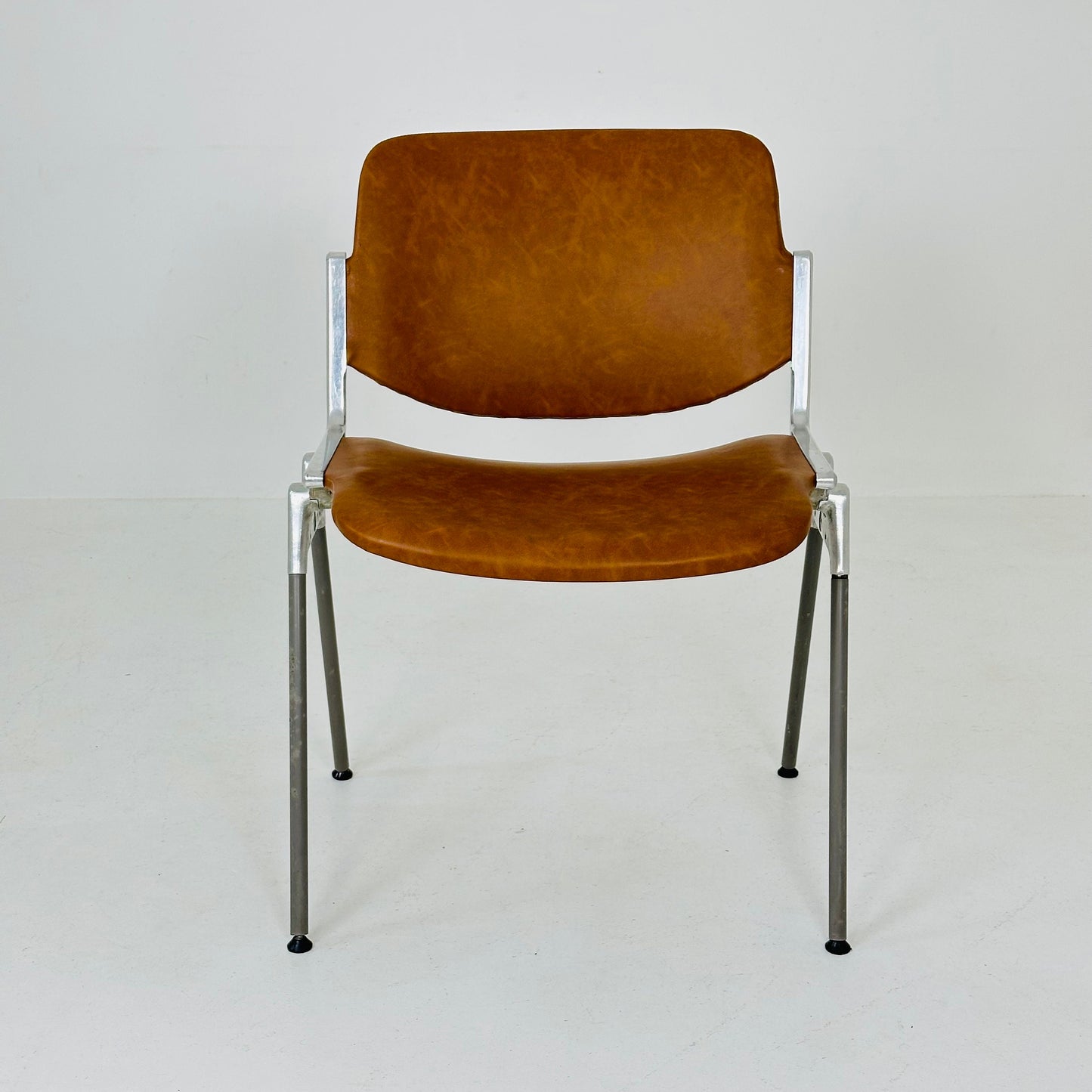 Mid century leather Italian Castelli Chair by Giancarlo Piretti 1980s
