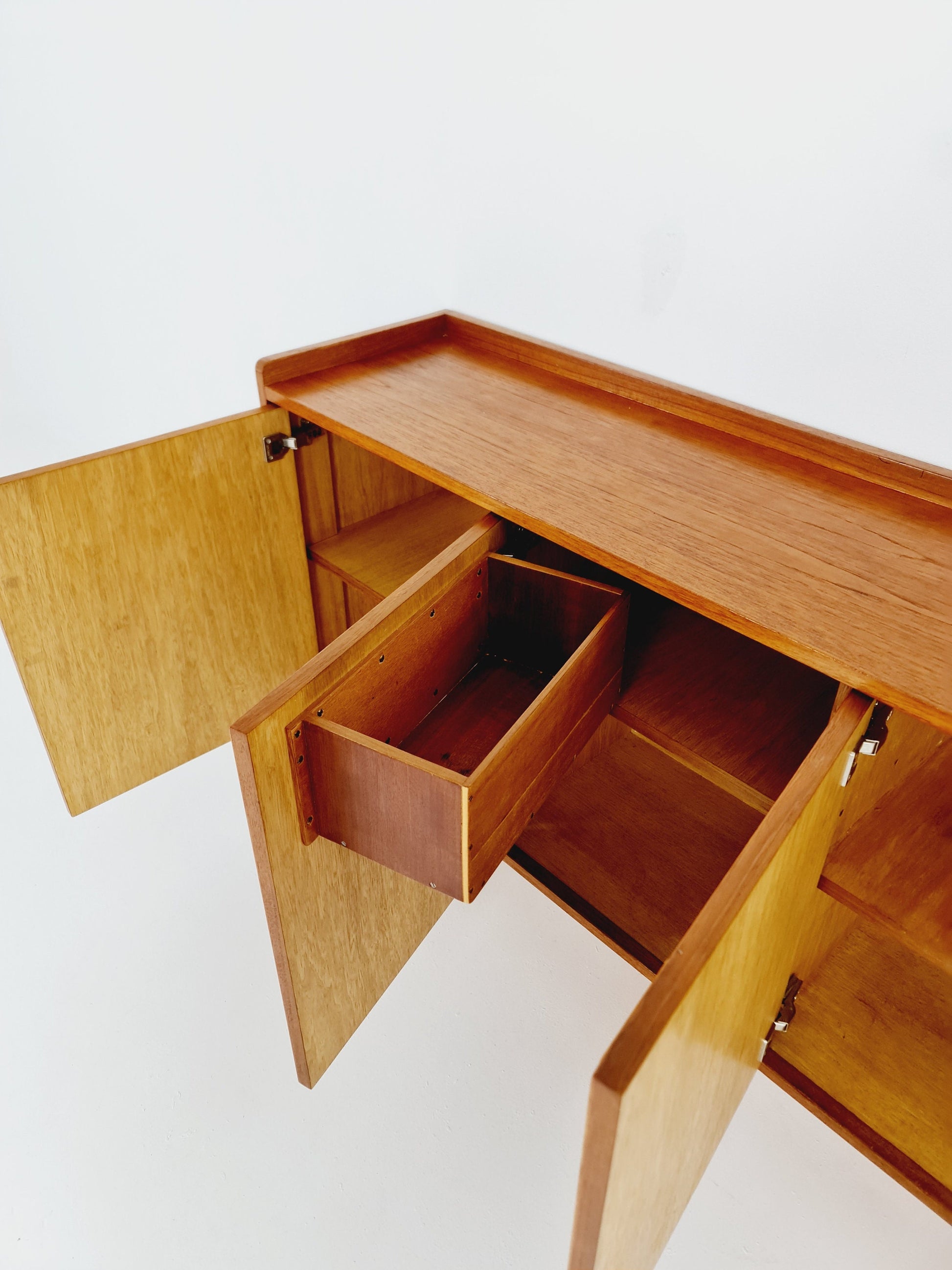 Rare Scandinavian Vintage Teak Sideboard left Corner-fit, 1960s