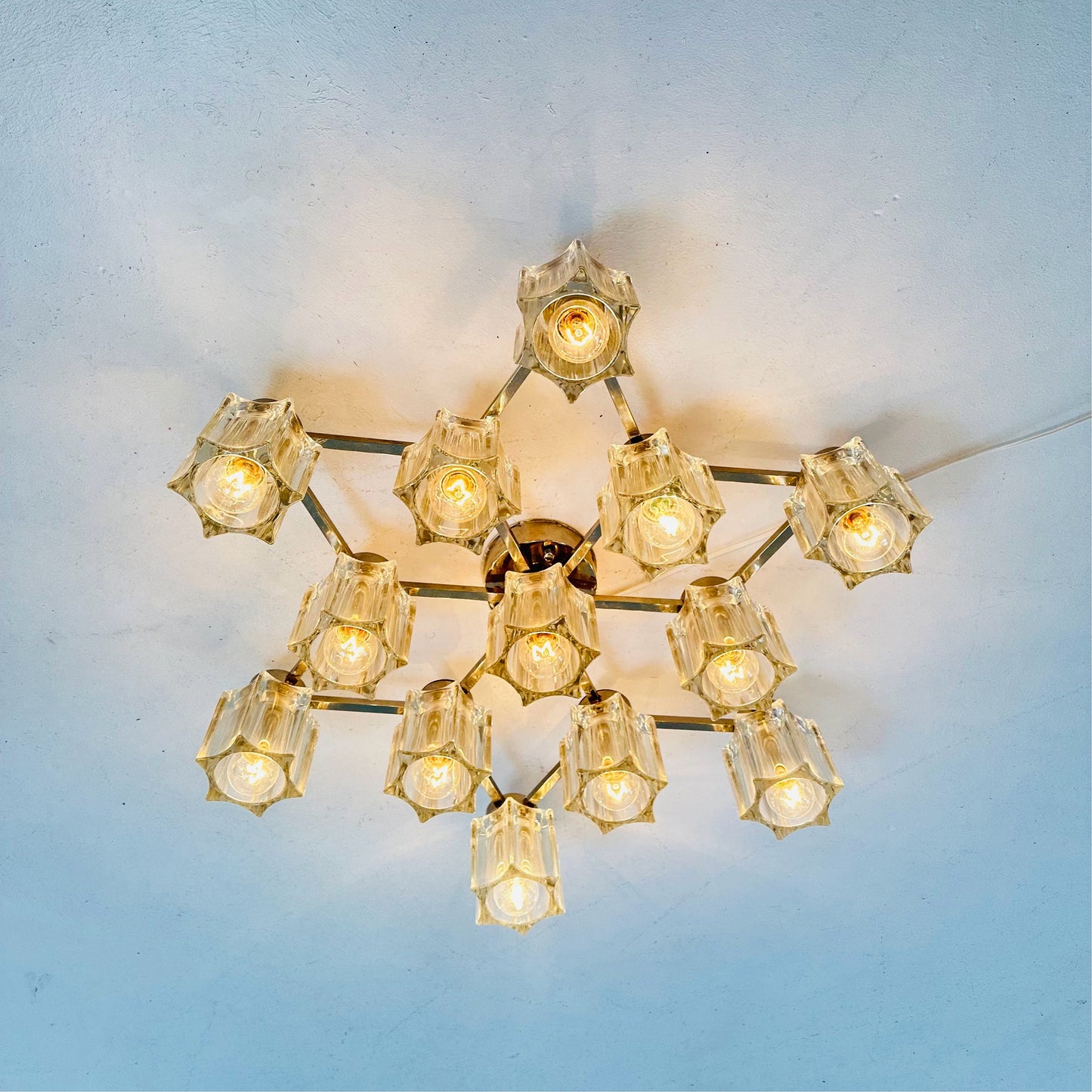 Mid century Star wall lamp made of crystal glass by Sciolari for Peill & Putzler, 1970s Germany