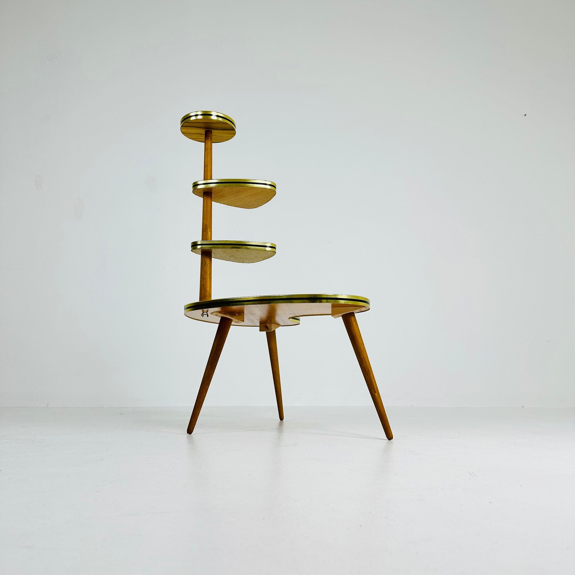 BIG 1950s German Plant Stand, Colorful Vintage Mid-Century Minimalist Indoor Plant Stand Side Table Retro flower table
