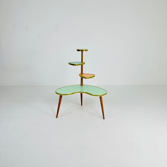 BIG 1950s German Plant Stand, Colorful Vintage Mid-Century Minimalist Indoor Plant Stand Side Table Retro flower table