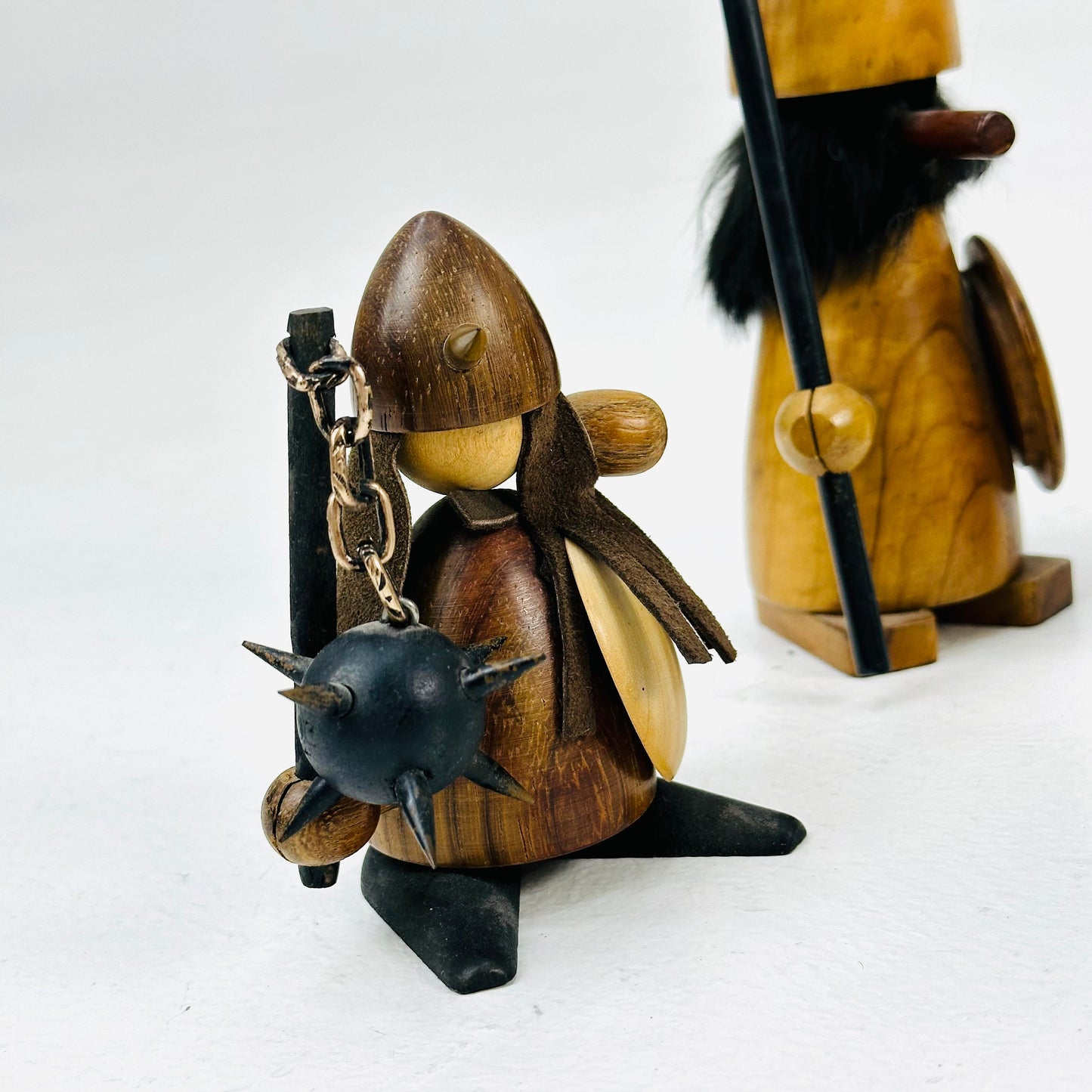 Mid century Viking handcrafted figurines set 1960s , made in Denmark ,Swedish,