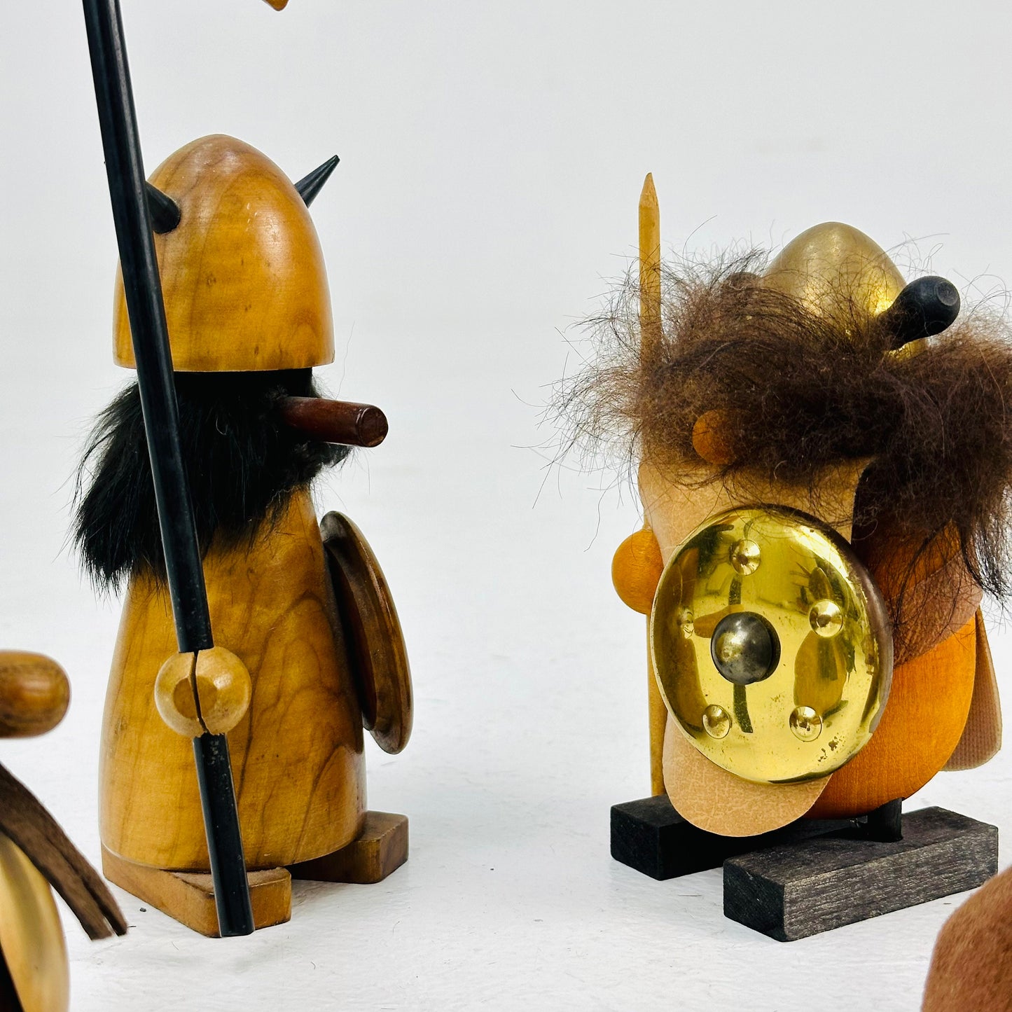 Mid century Viking handcrafted figurines set 1960s , made in Denmark ,Swedish,