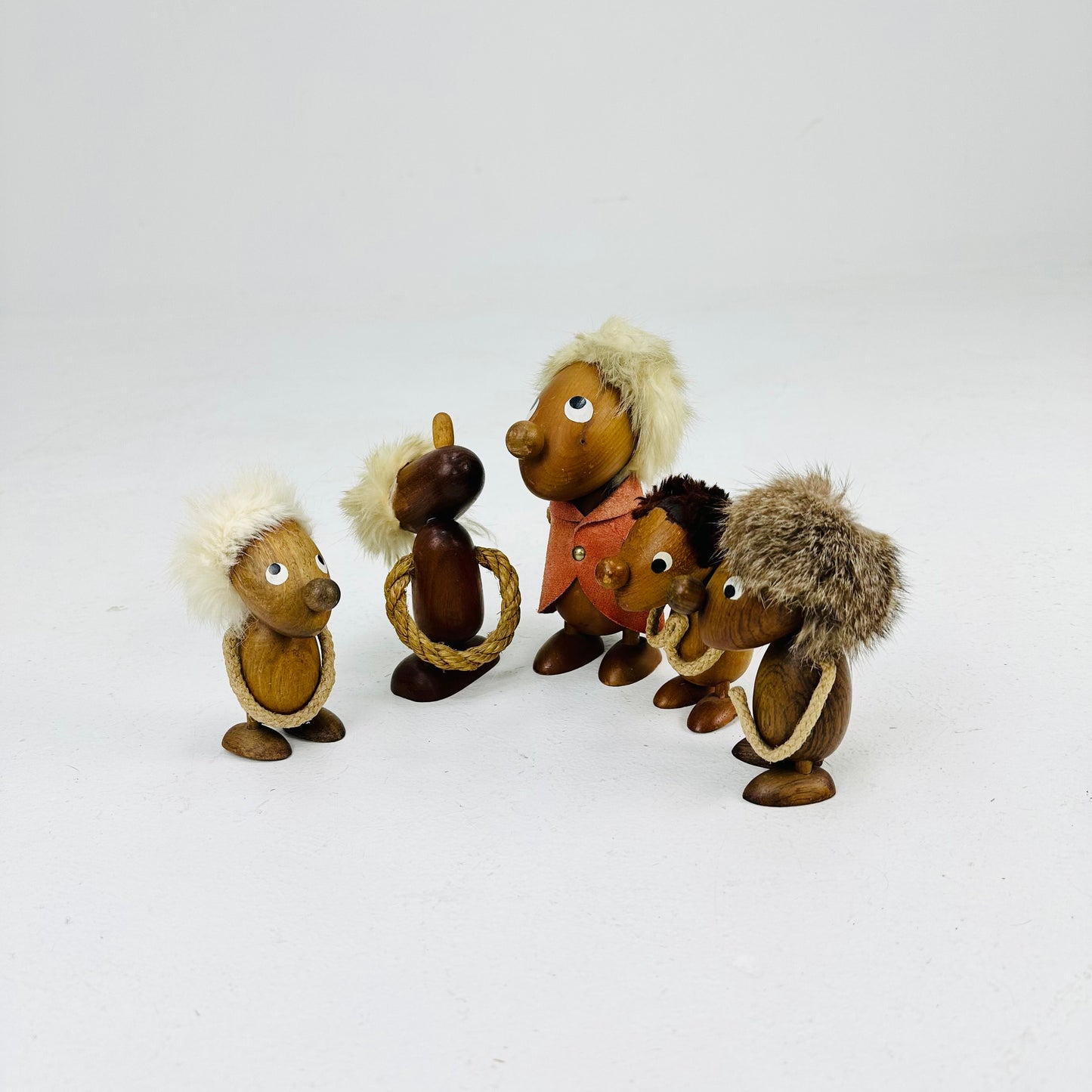 Mid century teak classic set of figurines from the 1960s. Hans Bolling /Ciola