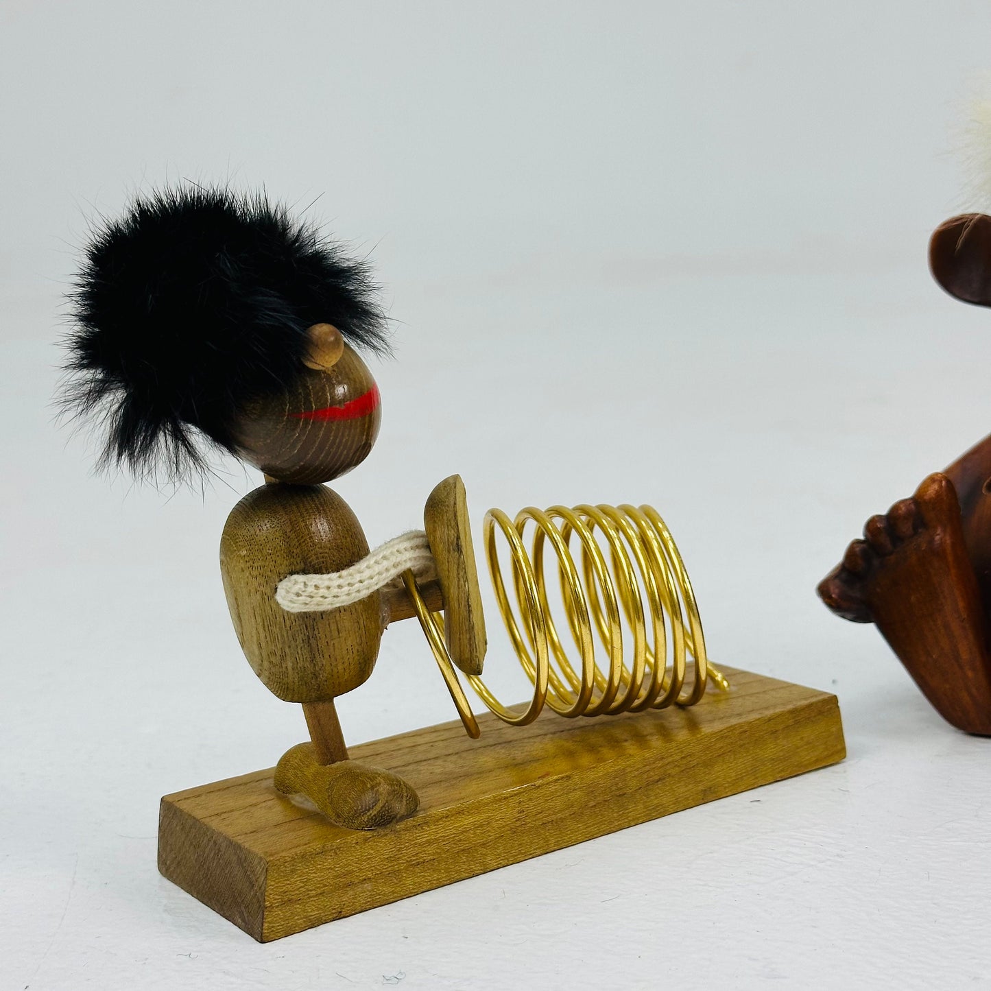 Set of Mid century teak figurines /bottle opener and corkscrew /candle or pen holder /envelope holder 1960s ,Hans Bolling