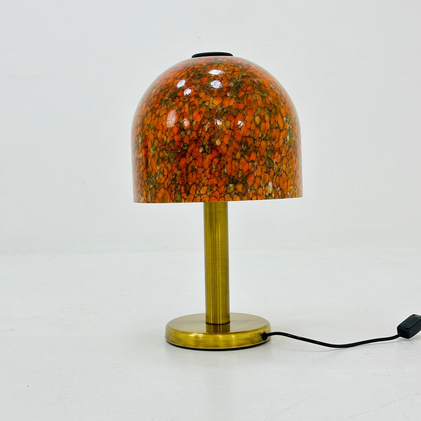 Pair of Glass and Brass Table Lamps by Peil & Putzler Germany 1970s