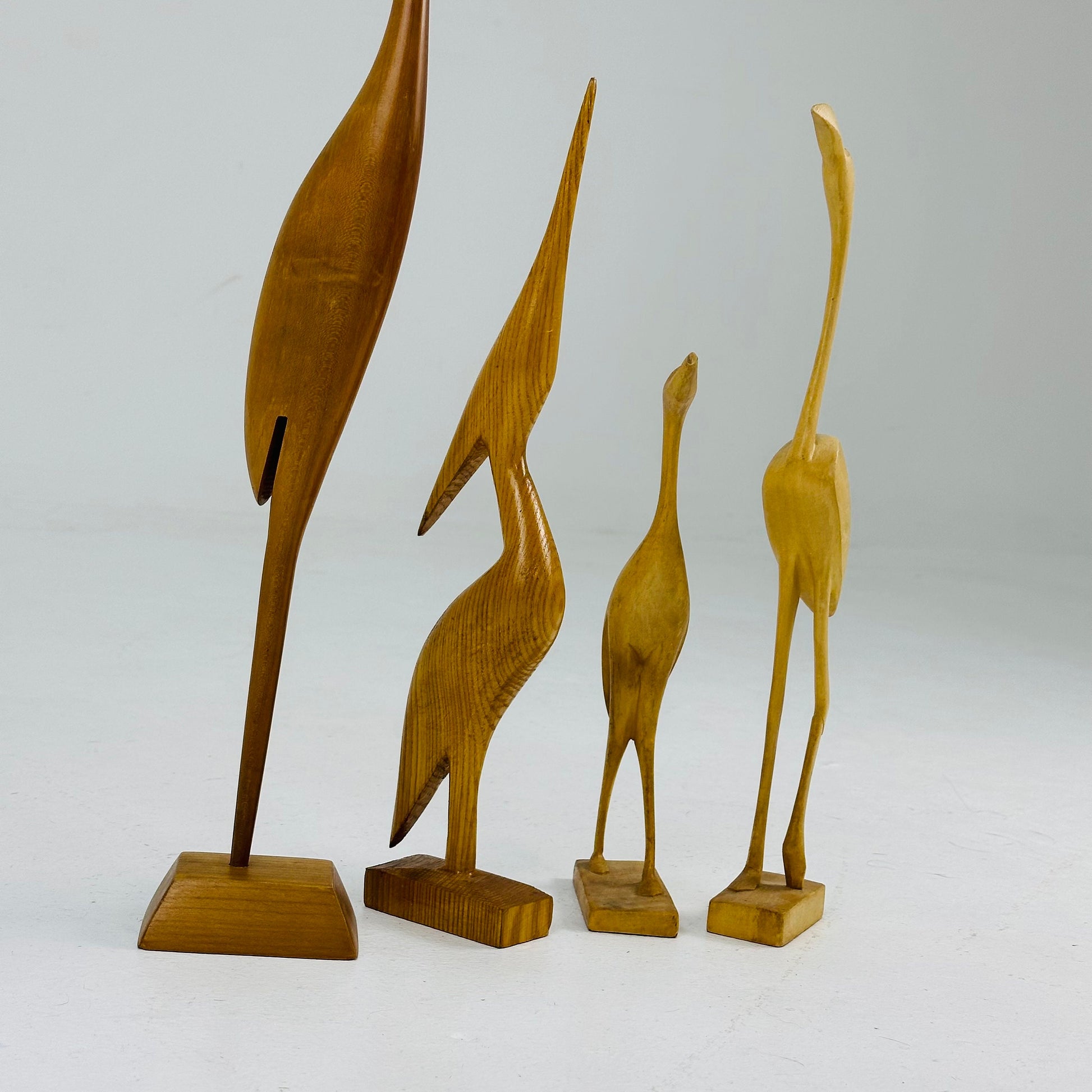 Mid century Elegant teak birds figurines 1960s ,Denmark
