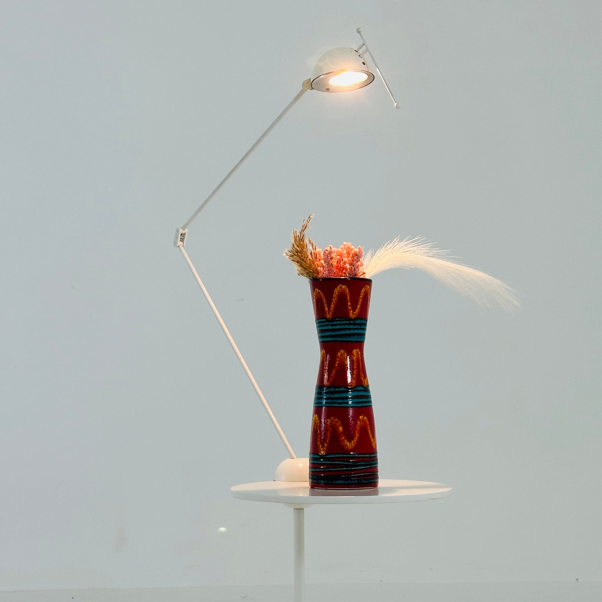 Postmodern Side Table with Lamp by Edward Geluk for Arco, 1980s