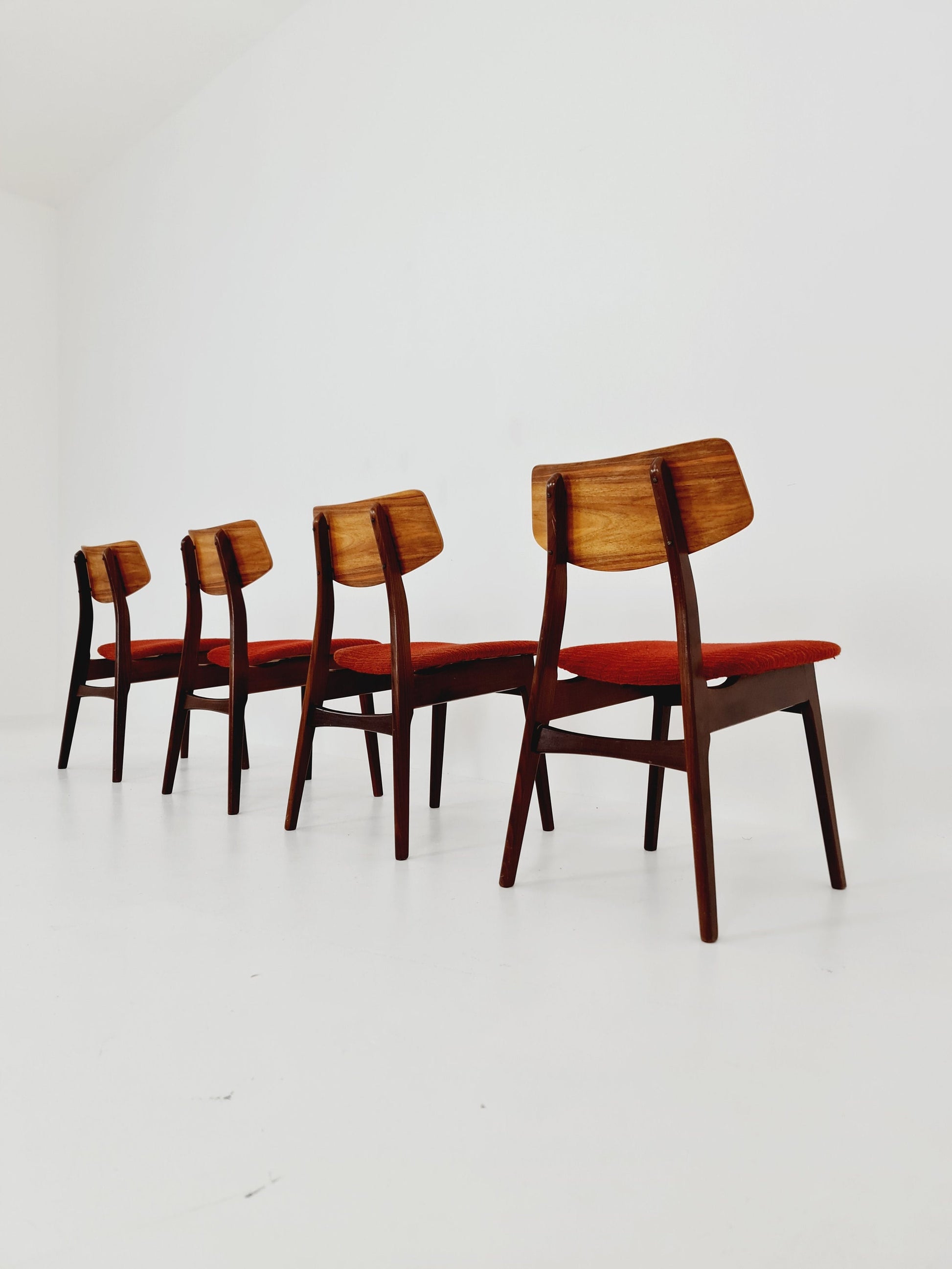 Vintage Danish solid teak dining butterfly Chairs 1960s, Set of 4