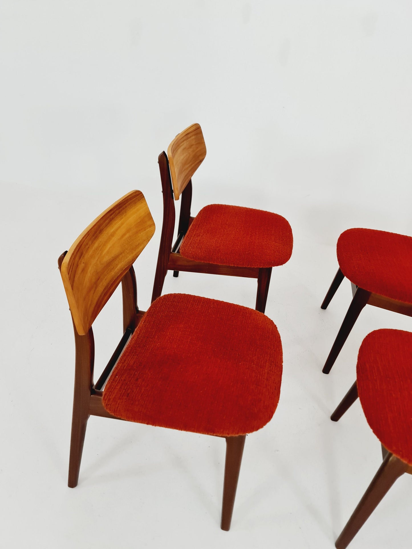 Vintage Danish solid teak dining butterfly Chairs 1960s, Set of 4