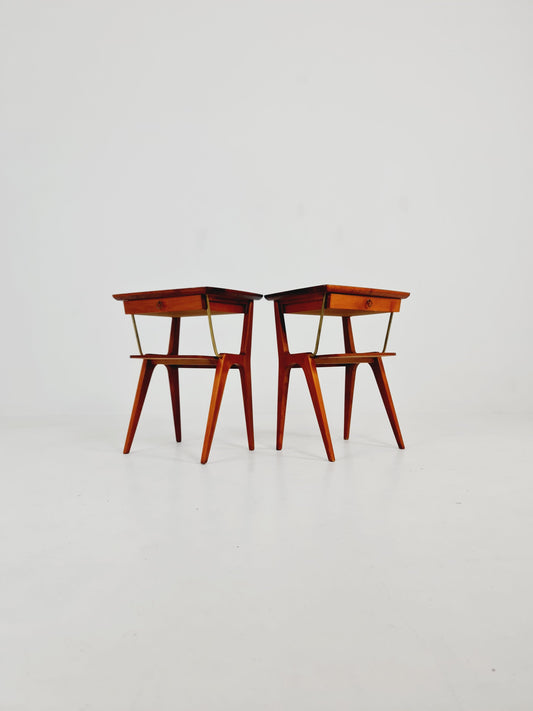 Pair of Midcentury Danish Mahagoni vintage Side table/ Bedside table/ Night stand, 1950s