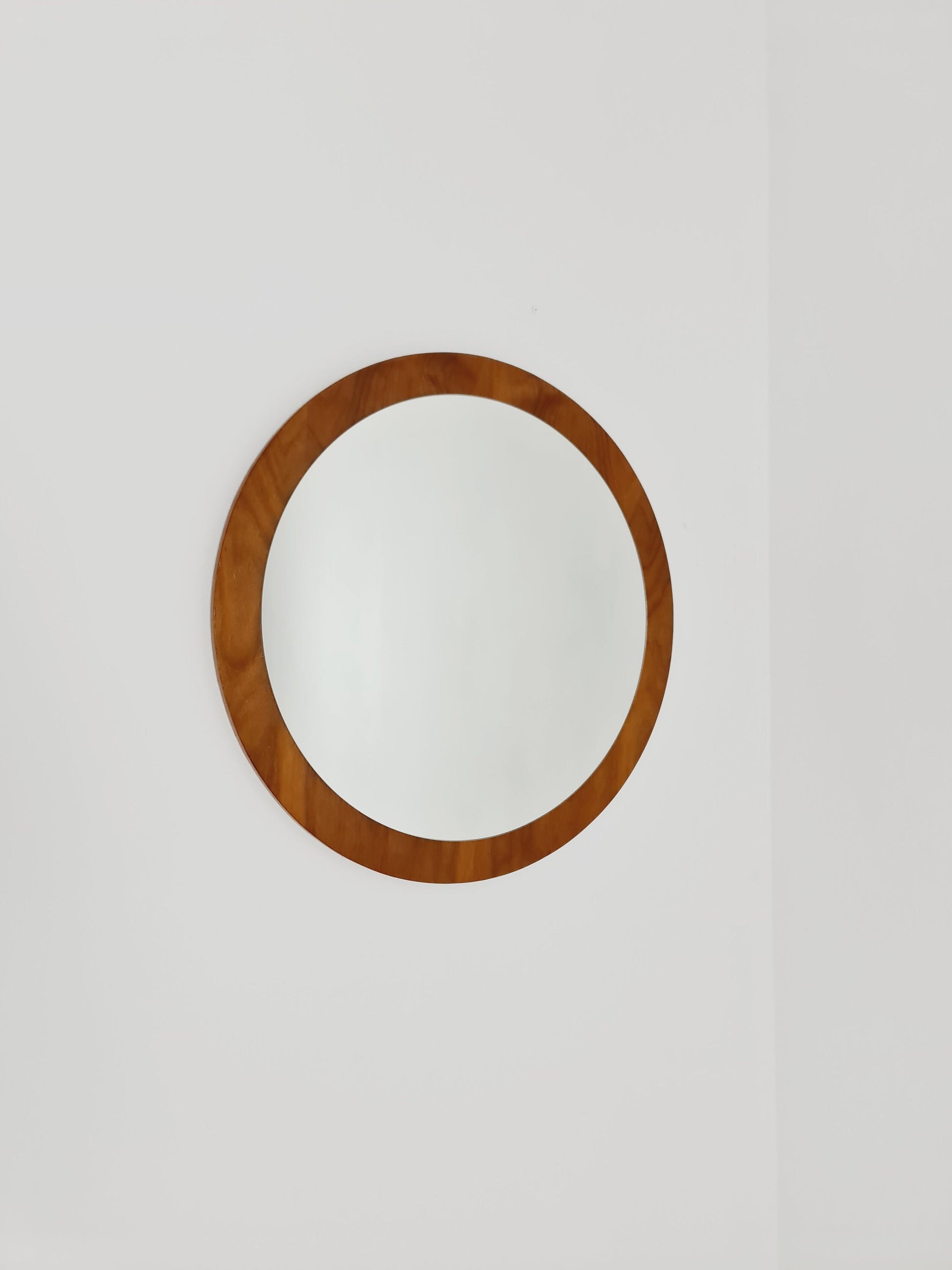Mid Century round teak mirror from the 60s
