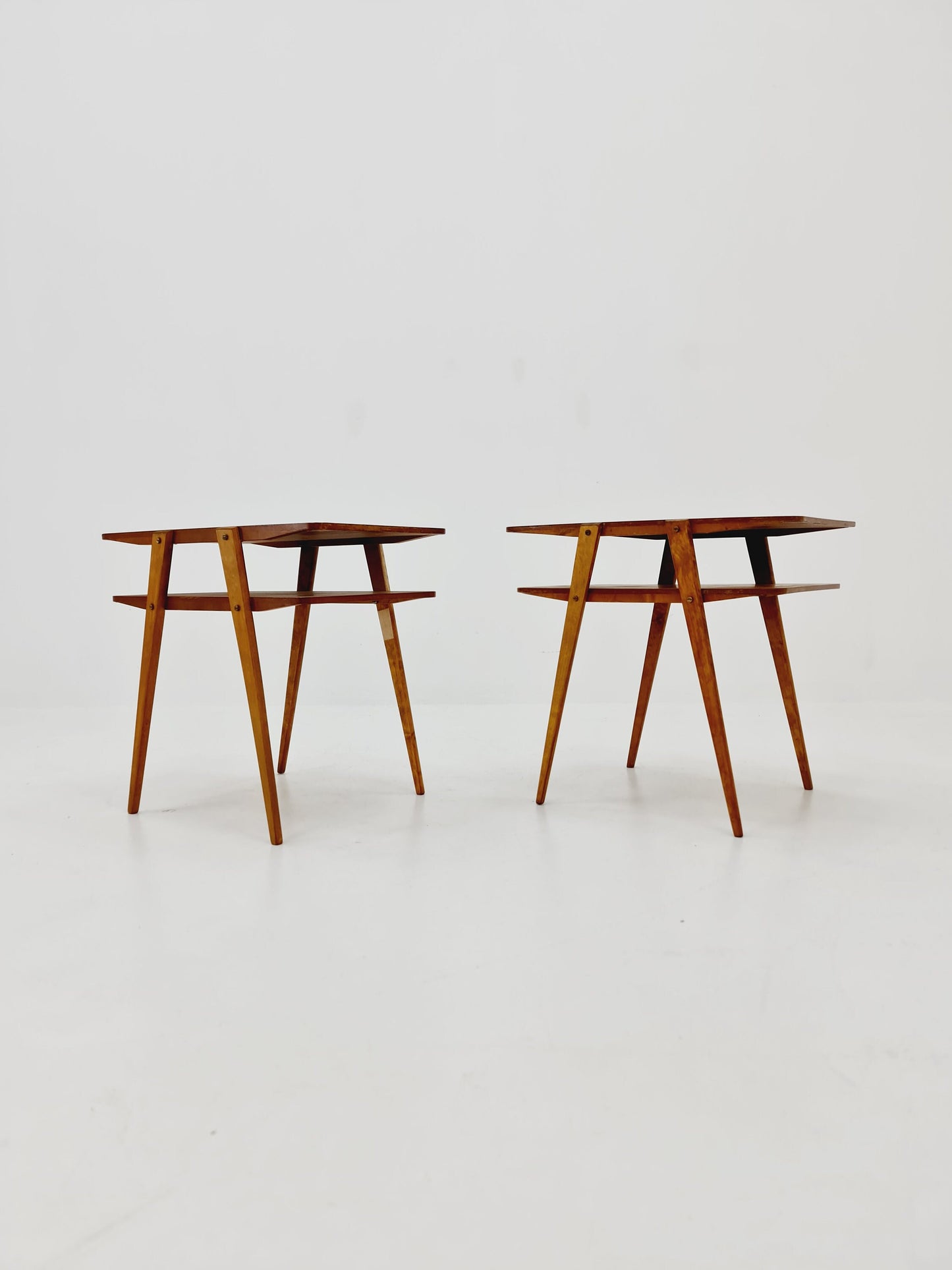 Swedish Mid century teak nightstands, side tables by Albert’s Möbelfabrik, 1960s Set of 2