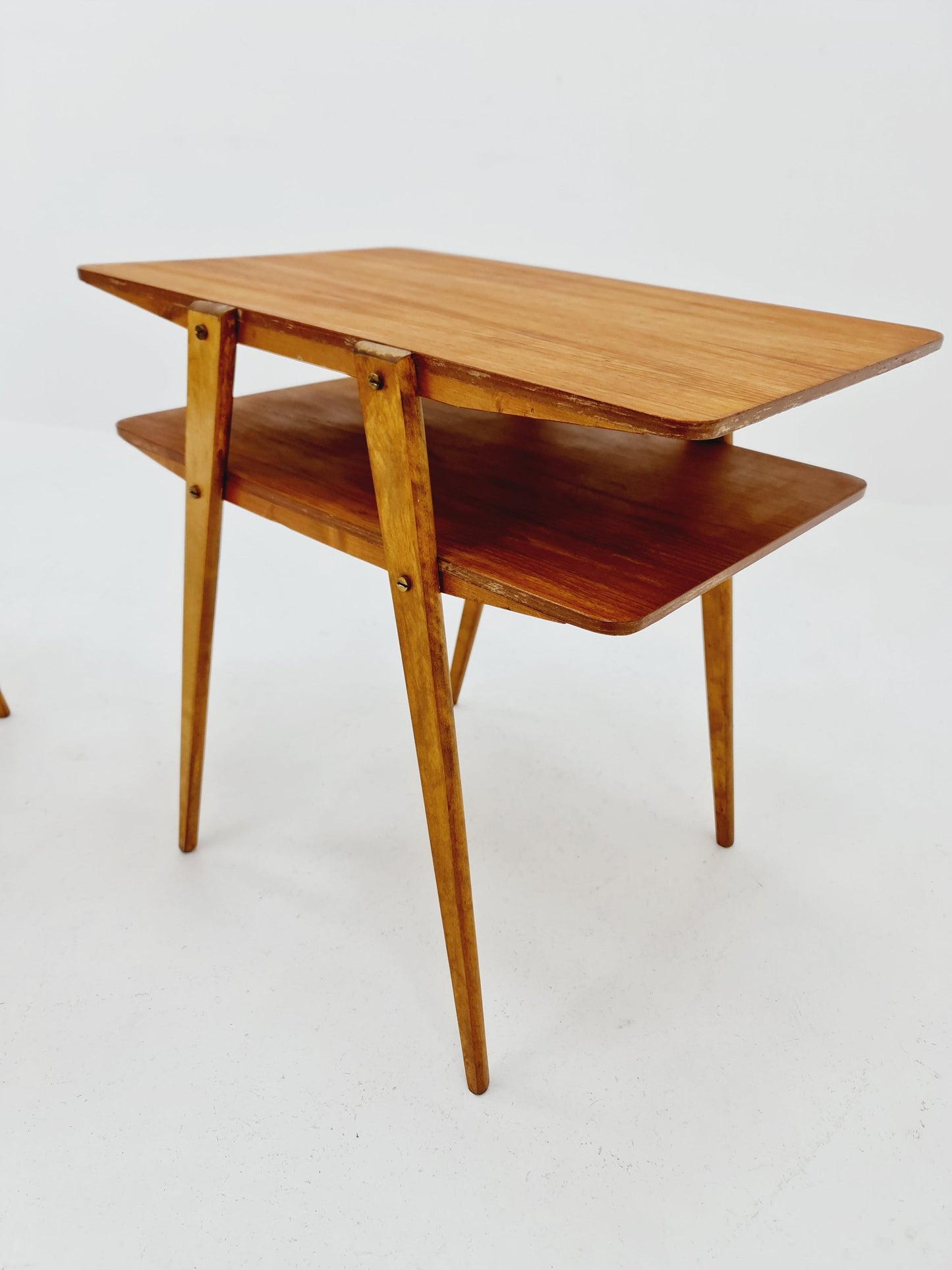 Swedish Mid century teak nightstands, side tables by Albert’s Möbelfabrik, 1960s Set of 2